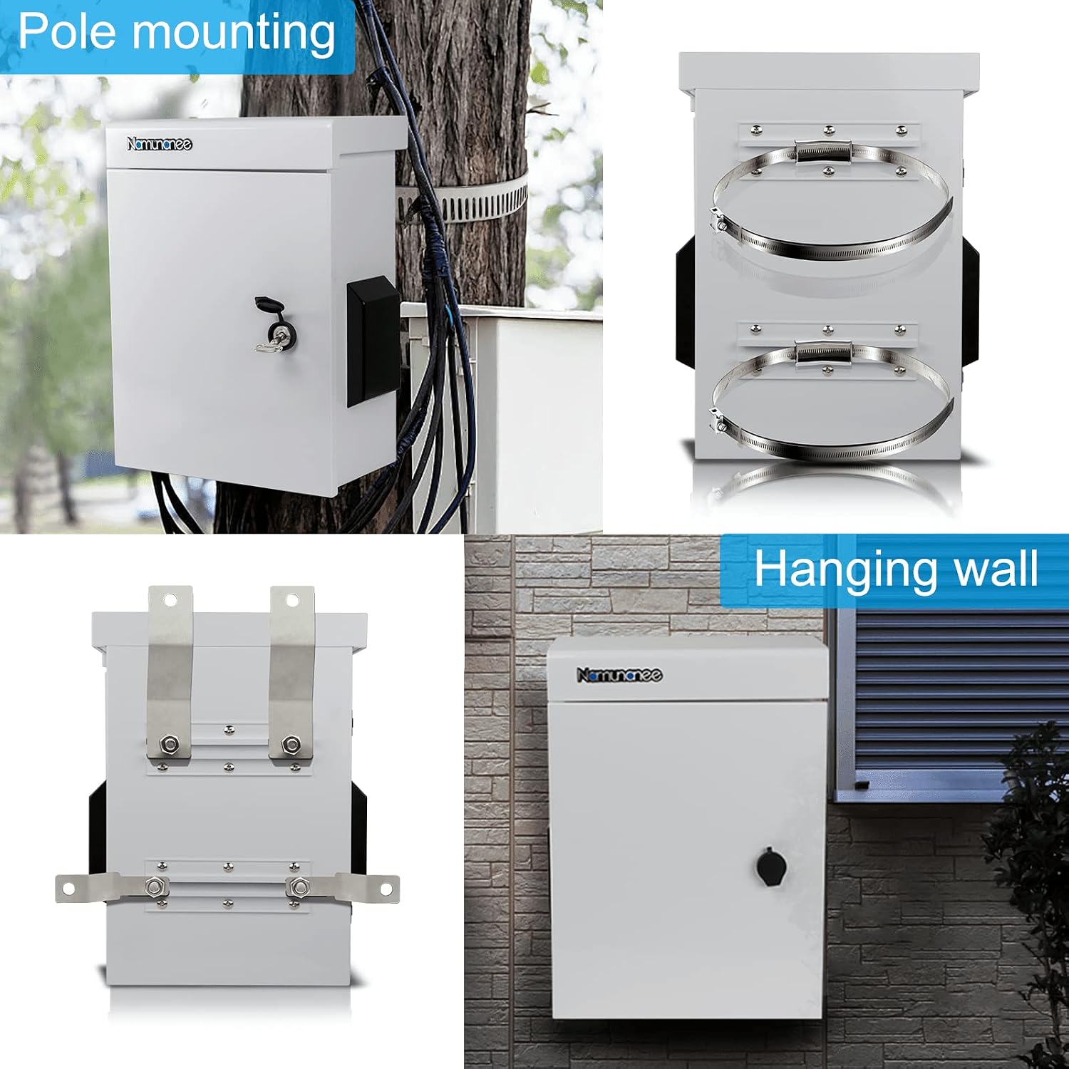 Outdoor Electrical Box, Cold-Rolled Steel Plate, Aluminum Alloy Back Beam, One-Piece Ventilation Design, IP65 Waterproof, Wall/Pole Mounted (17.8' x 13.8' x 8')