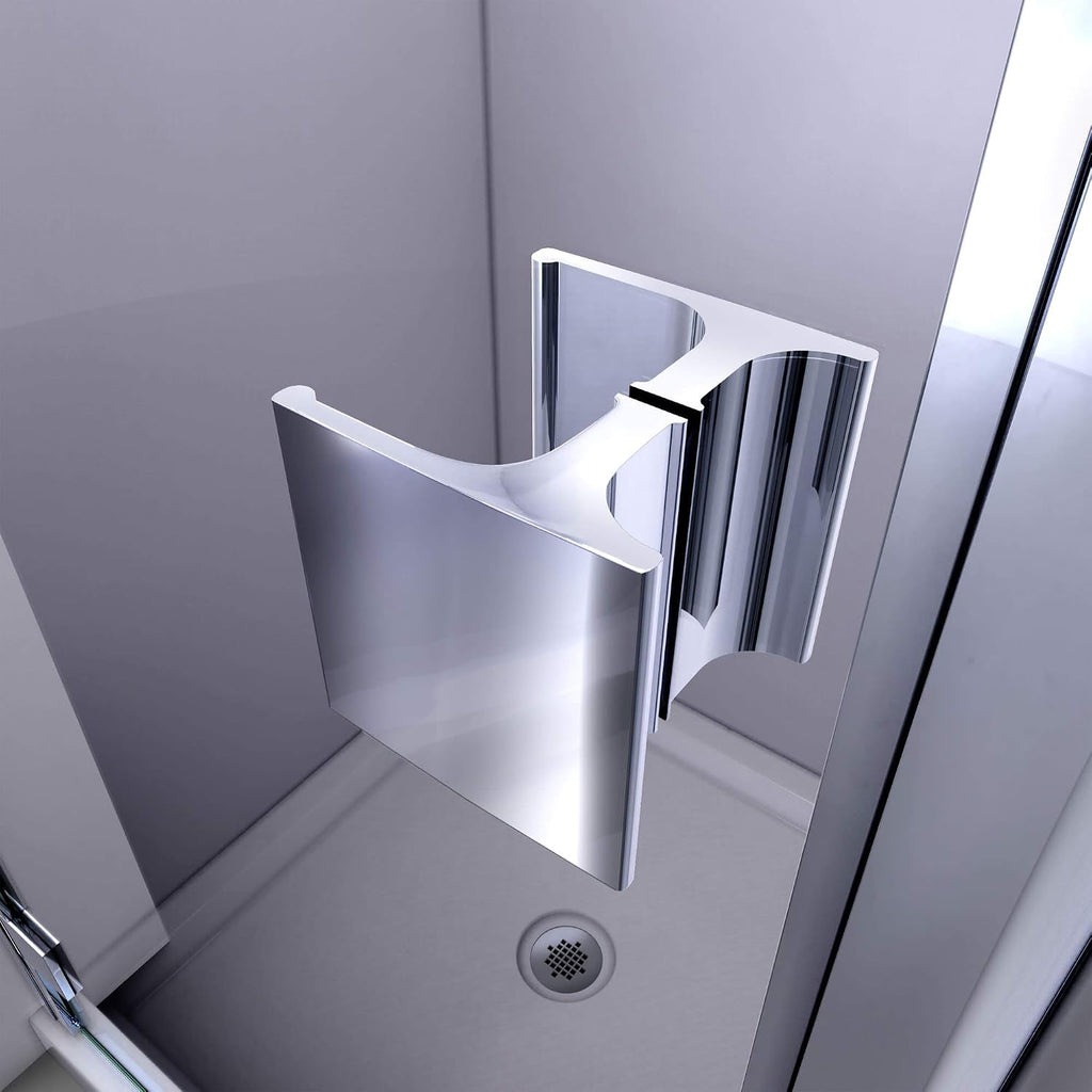 DreamLine Lumen 34-35 in. W by 72 in. H Semi-Frameless Hinged Shower Door in Satin Black, SHDR-5334720-09