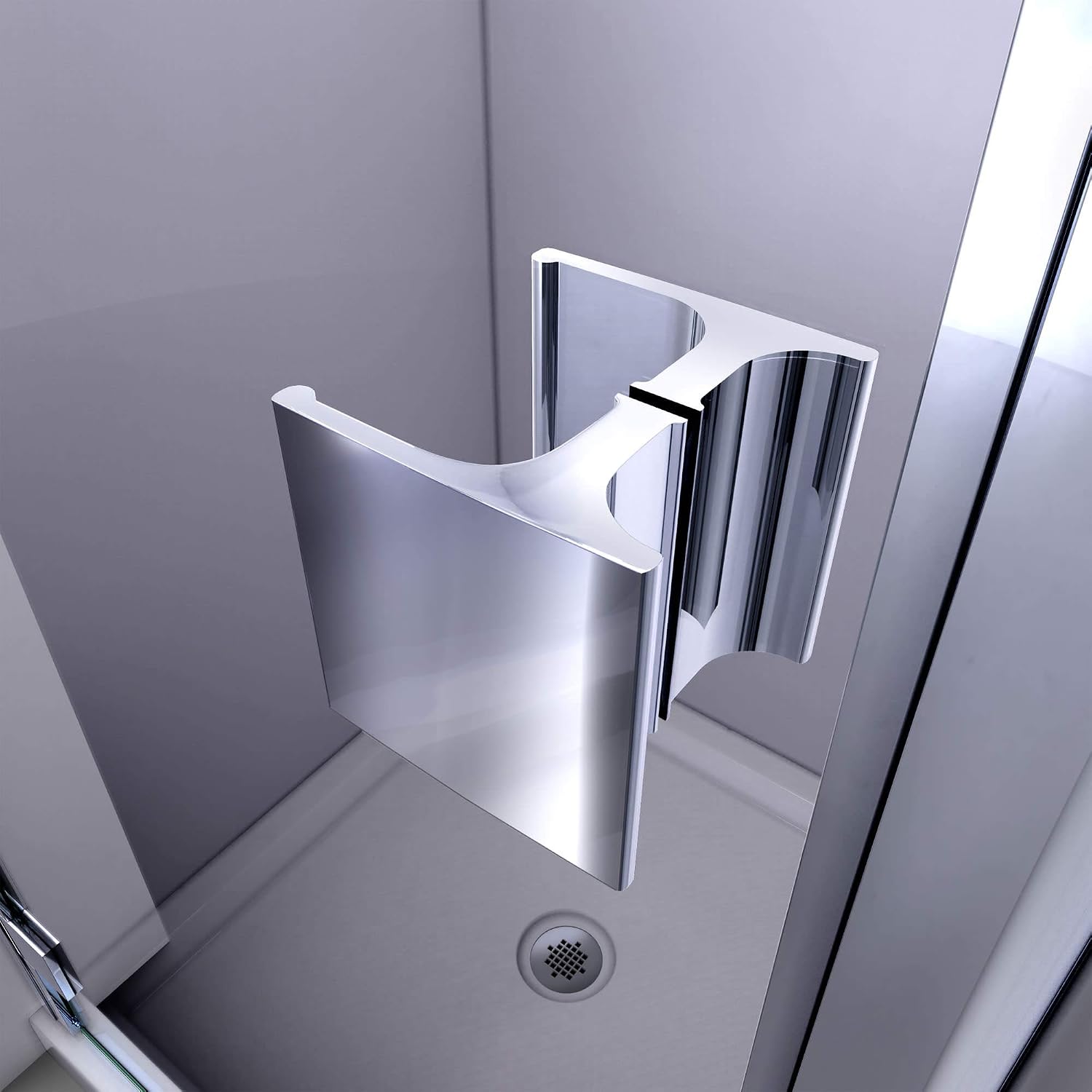 DreamLine Lumen 34-35 in. W by 72 in. H Semi-Frameless Hinged Shower Door in Brushed Nickel, SHDR-5334720-04