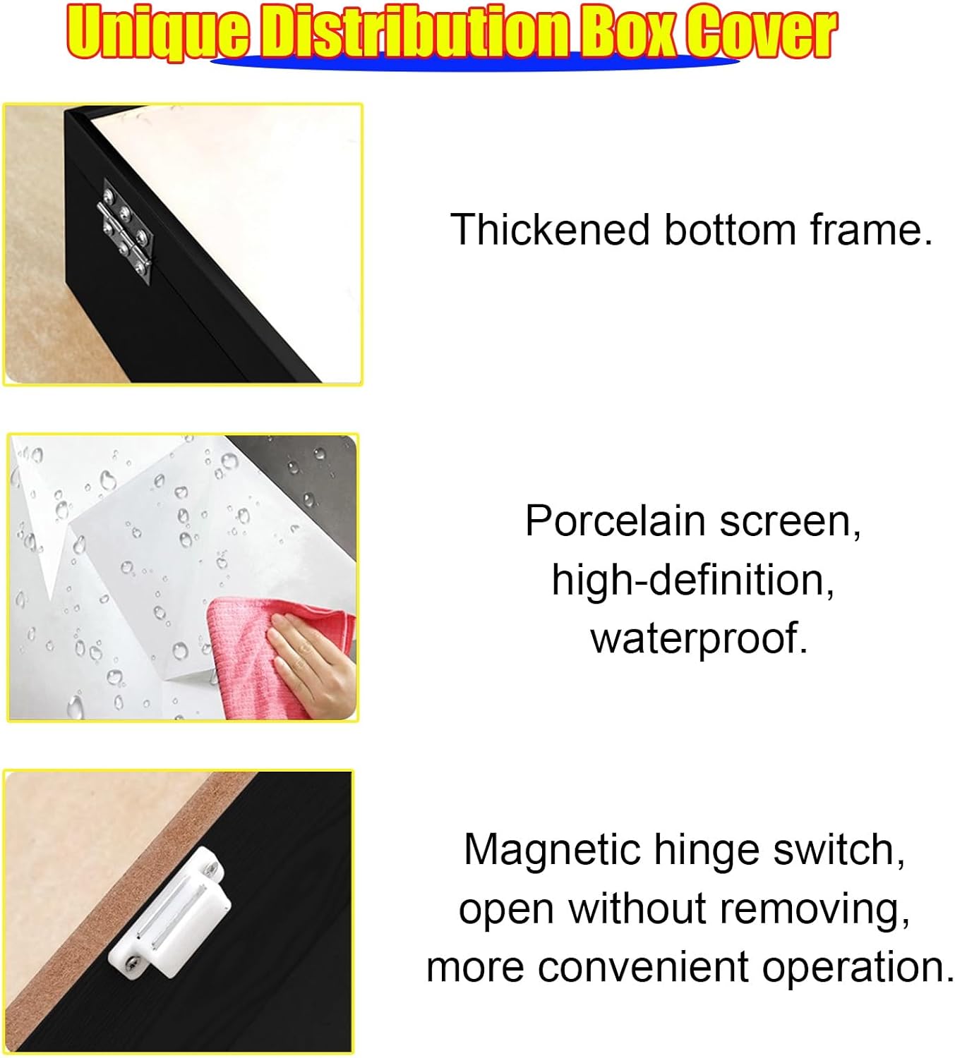 Large Electric Meter Lid with Screws, Outdoor Gas Meter Box Cover Decor, Flip Lid Breaker Box Cover for Conceals Hotel/Farmhouse/Cafe Wall Flaws(L-Flip Lid W 22cm,75x90cm/29.5x35.4in)