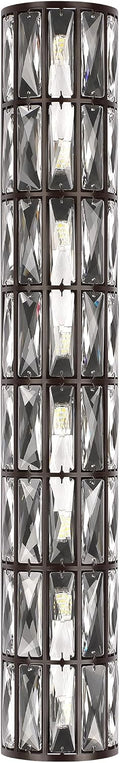 8 Light Modern Polyhedral Crystal Shade Wall Sconce Light Fixtures,Oil Rubbed Bronze Finish for Bathroom,Bedroom Living Room Bedside E12 Base