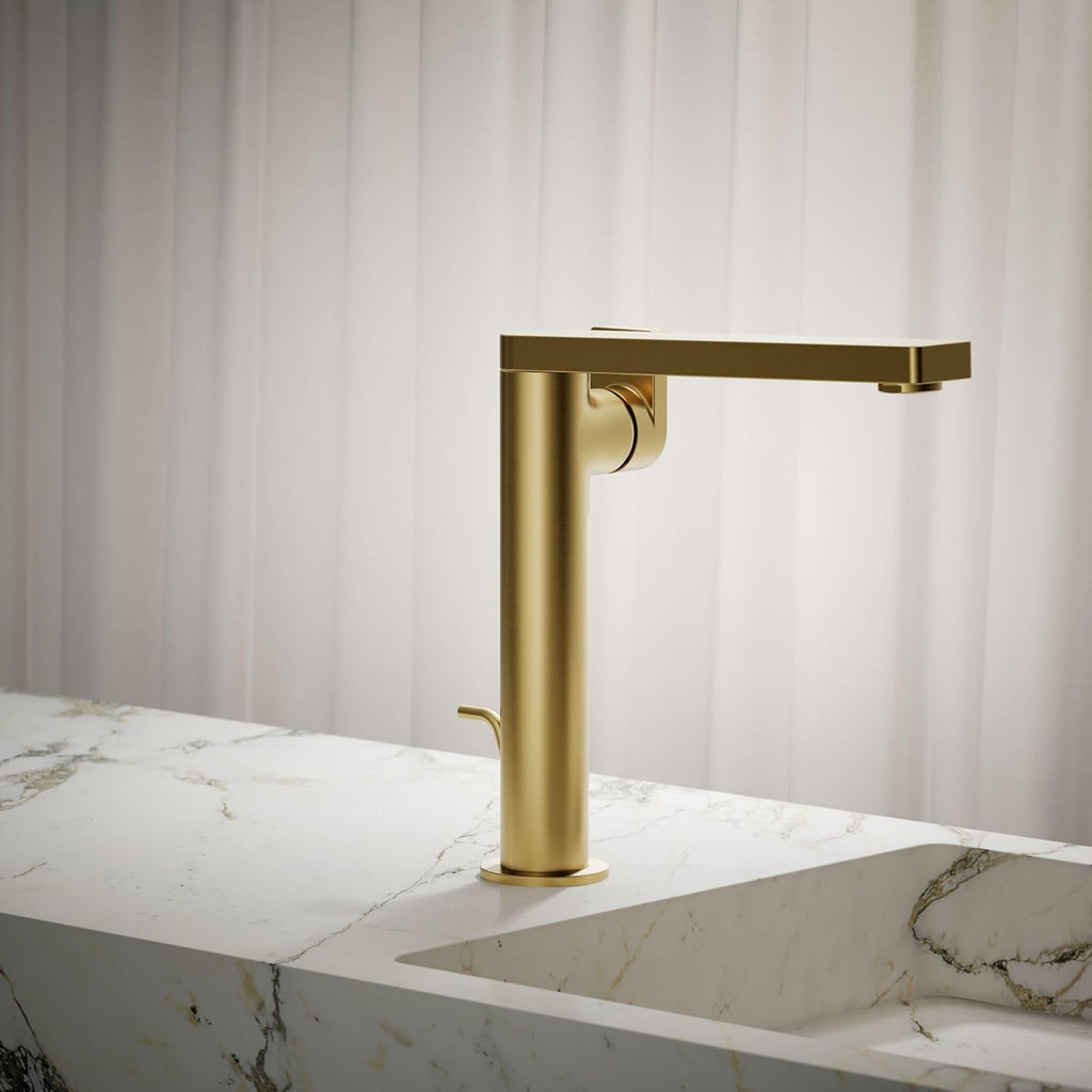 Kohler 73168-4-2MB Composed® Tall single-handle bathroom sink faucet with Lever handle, 1.2 gpm, Vibrant Brushed Moderne Brass