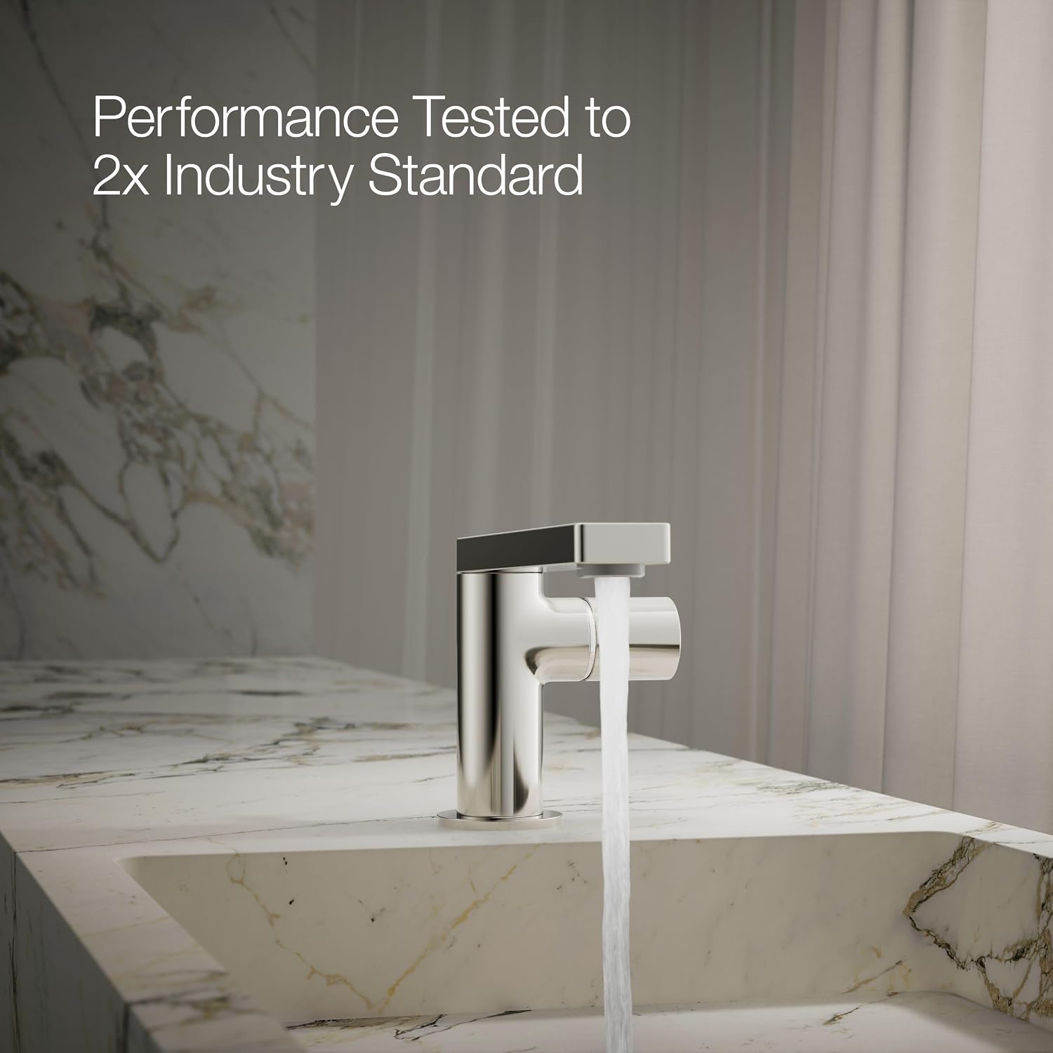 Kohler 73050-7-SN Composed® Single-Handle Bathroom Sink Faucet with Cylindrical Handle, 1.2 gpm, Vibrant Polished Nickel
