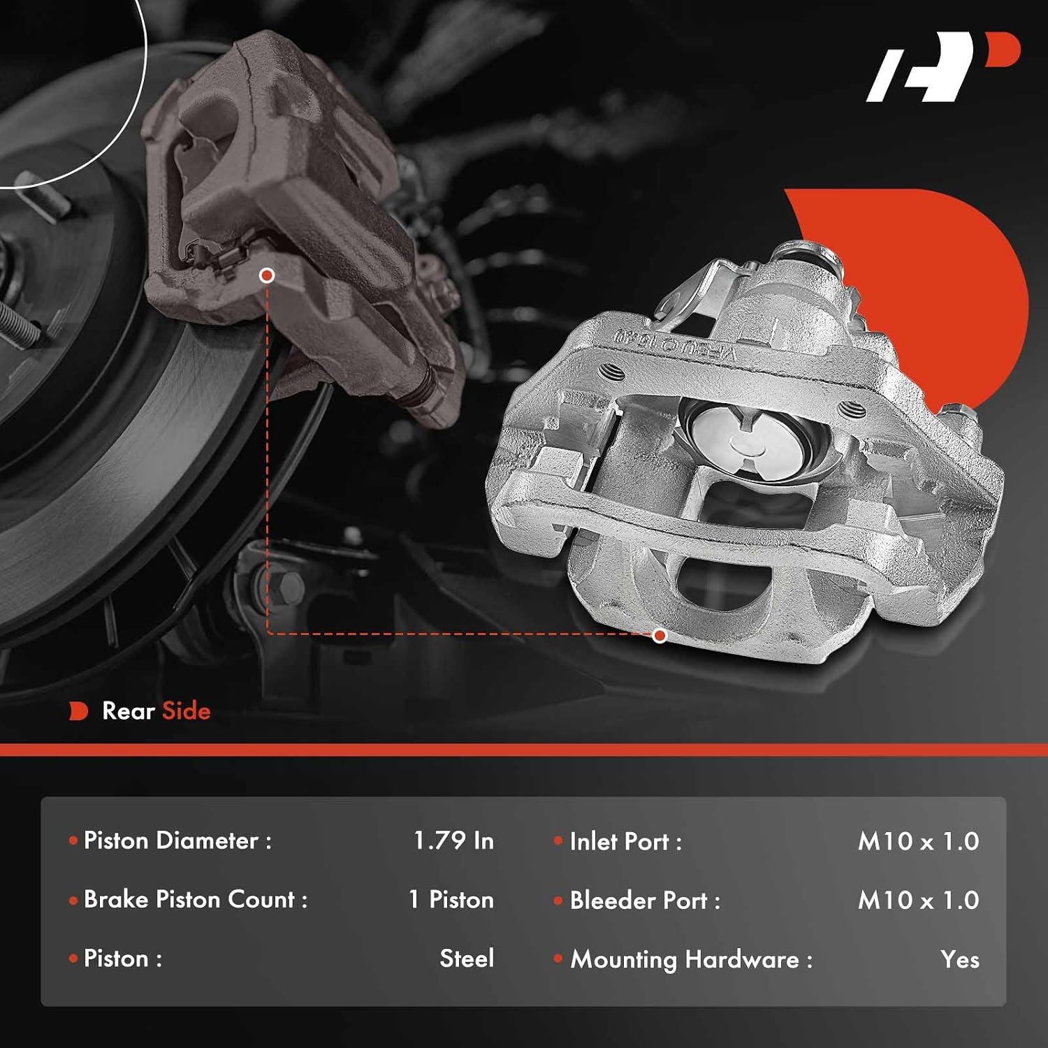 A-Premium Disc Brake Caliper Assembly with Bracket Compatible with Select Ford and Lincoln Models - Explorer 2011-2019, Taurus 2013-2019, Flex/MKT 2010-2014 - Rear Driver and Passenger, 2-PC Set