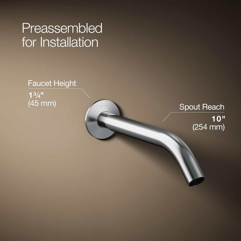 KOHLER Components Wall-Mount Bathroom Sink Faucet Spout With Tube Design 1.2 GPM