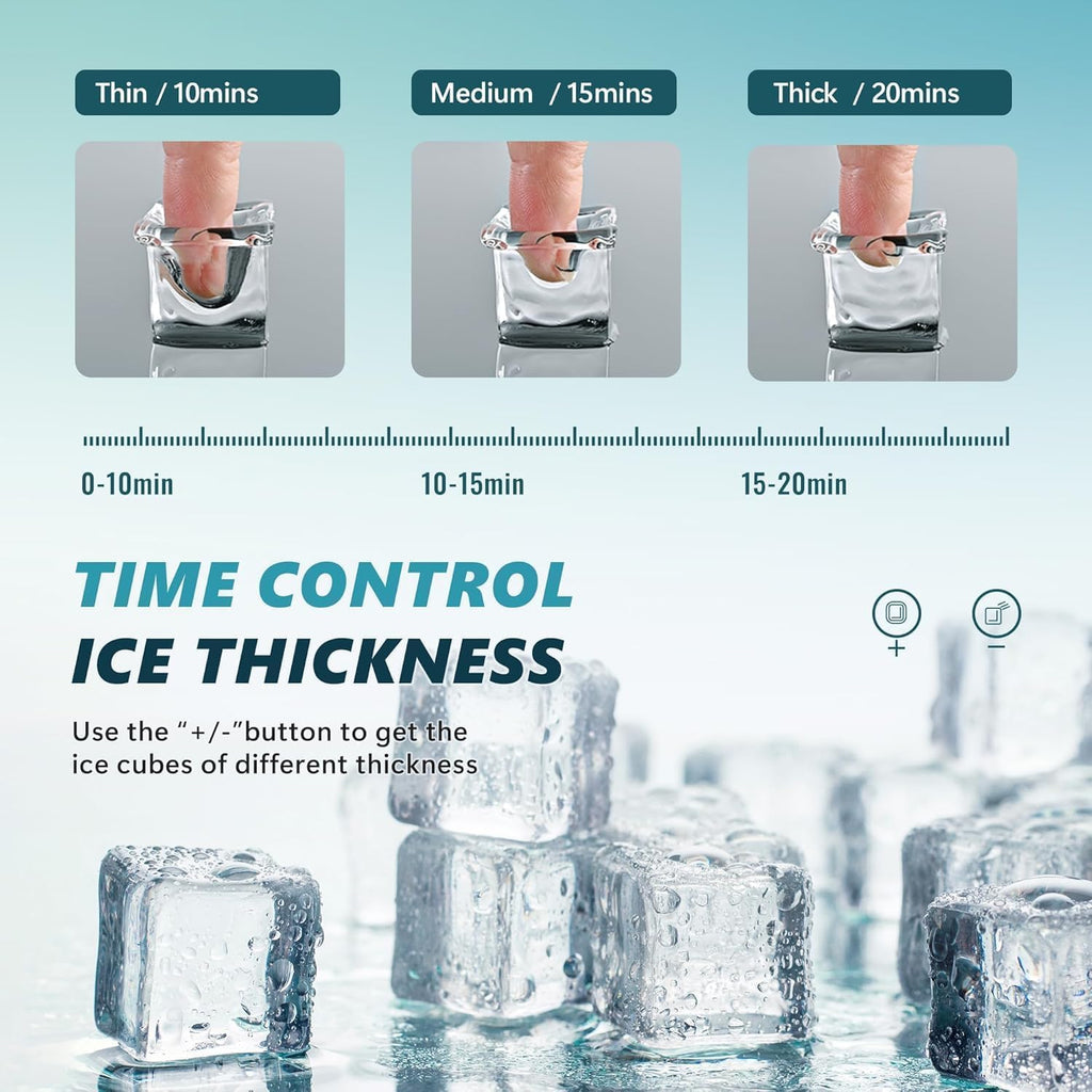 EUHOMY Ice Cube Maker Machine Countertop, 2 Ways to Add Water, 45Lbs/Day 24 Pcs Ready in 13 Mins, Self-Cleaning Portable Compact, with Ice Scoop & Basket, Perfect for Home/Kitchen/Office/Bar