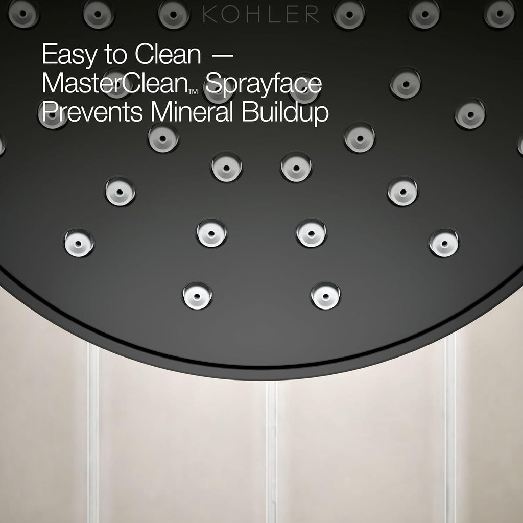 KOHLER T35326-4G-BL, Elate Rite-Temp Shower Trim Kit with Push-Button Diverter, 1.75 GPM Showerhead, Matte Black, Modern Shower Fixture, Water-Saving Design