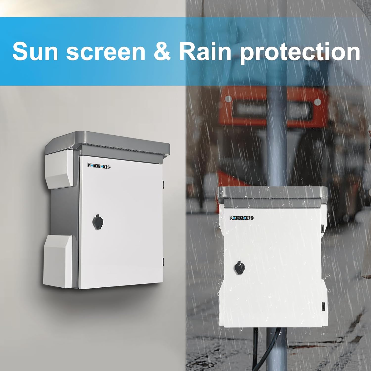 Outdoor Electrical Box, Cold-Rolled Steel Plate, Aluminum Alloy Back Beam, One-Piece Ventilation Design, IP65 Waterproof, Wall/Pole Mounted (19.7' x 15' x 7.9')