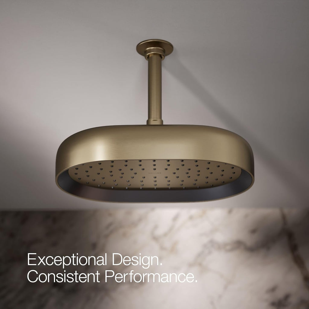 Kohler 26293-BV Statement® Oblong 12' single-function rainhead, 2.5 gpm, Vibrant Brushed Bronze