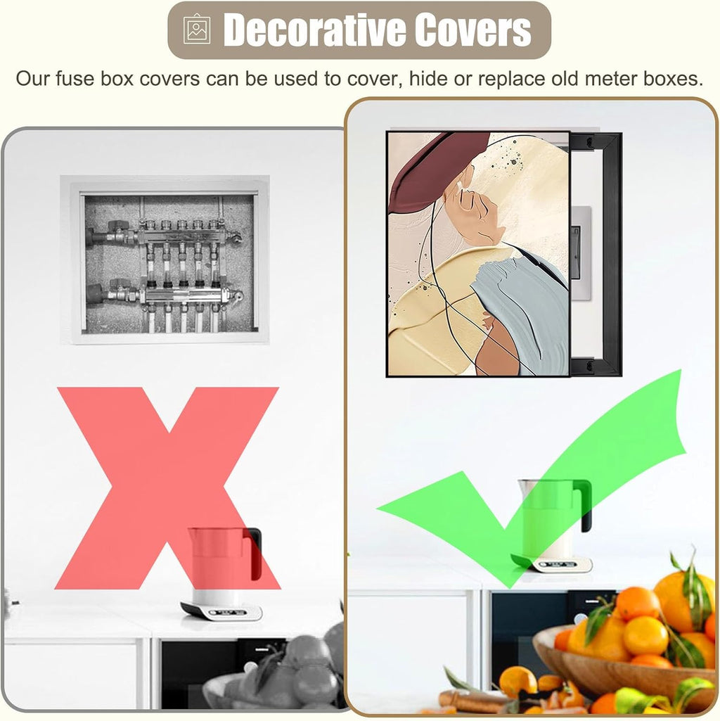 Wall Breaker Box Cover for Hide/Decorative Electrical Circuit Breaker, Plastic Electrical Junction Box Cover for Living Room/Laundry Room(F,60x80cm(23 5/8x31 1/2in))