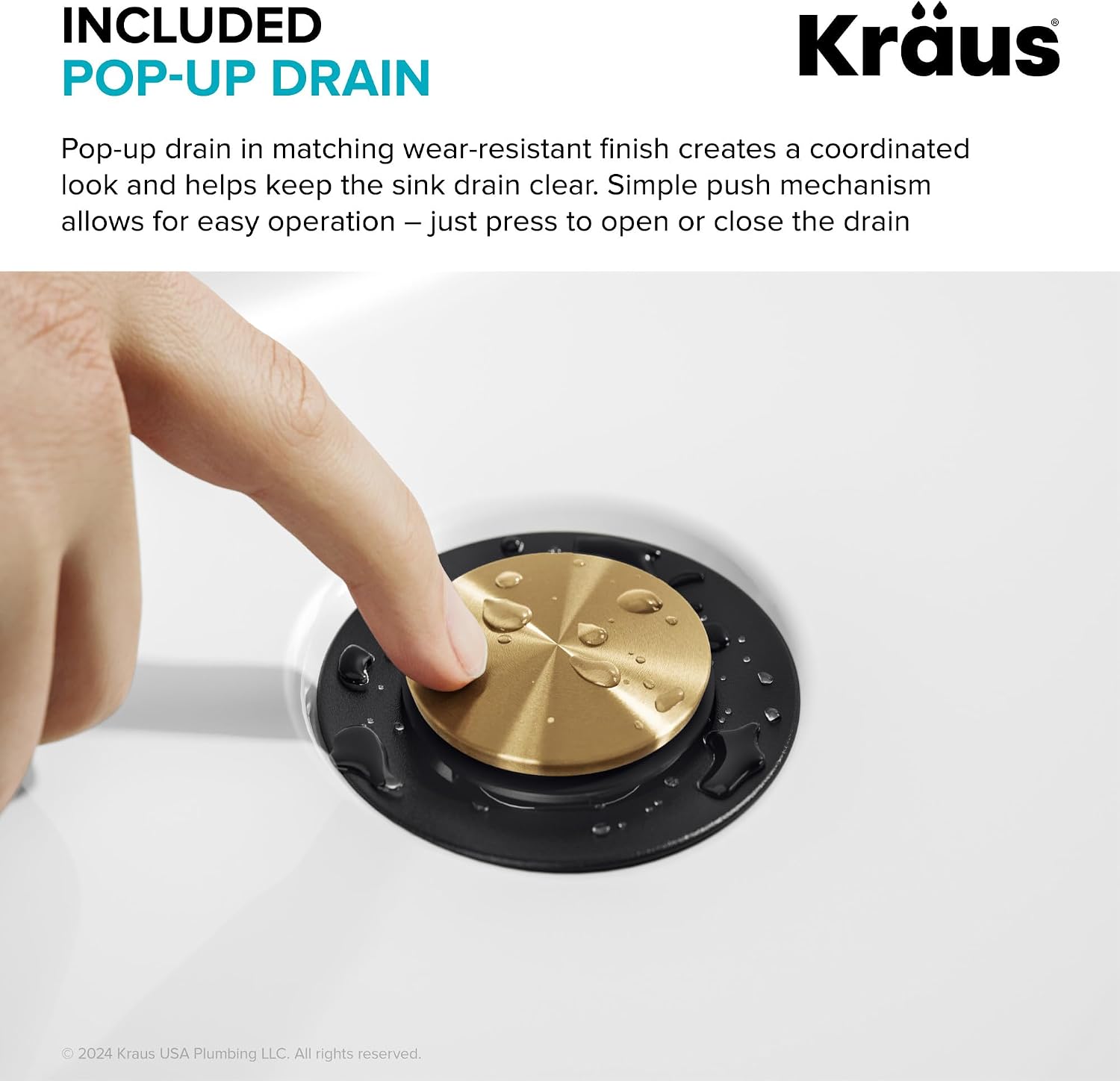 KRAUS Indy Bathroom Faucet for Vessel Sink in Spot-Free Brushed Brass/Matte Black with Single Handle, Pop Up Drain and Supply Lines, KVF-1410SFBBMB