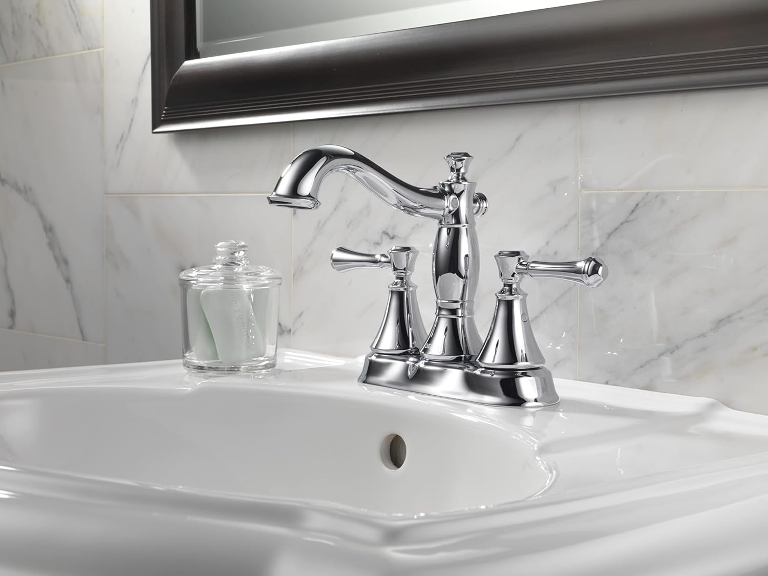 Delta Faucet Cassidy Gold Bathroom Faucet, Centerset Bathroom Faucet, Metal Drain Assembly, Champagne Bronze 2597LF-CZMPU, 5.41 x 6.59 x 5.41 inches