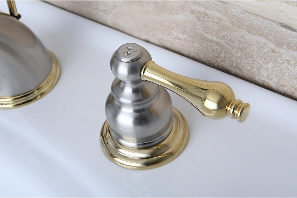 Kingston Brass KB979AL Victorian Widespread Bathroom Faucet, Brushed Nickel/Polished Brass