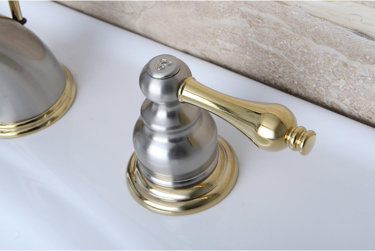 Kingston Brass KB979AL Victorian Widespread Bathroom Faucet, Brushed Nickel/Polished Brass
