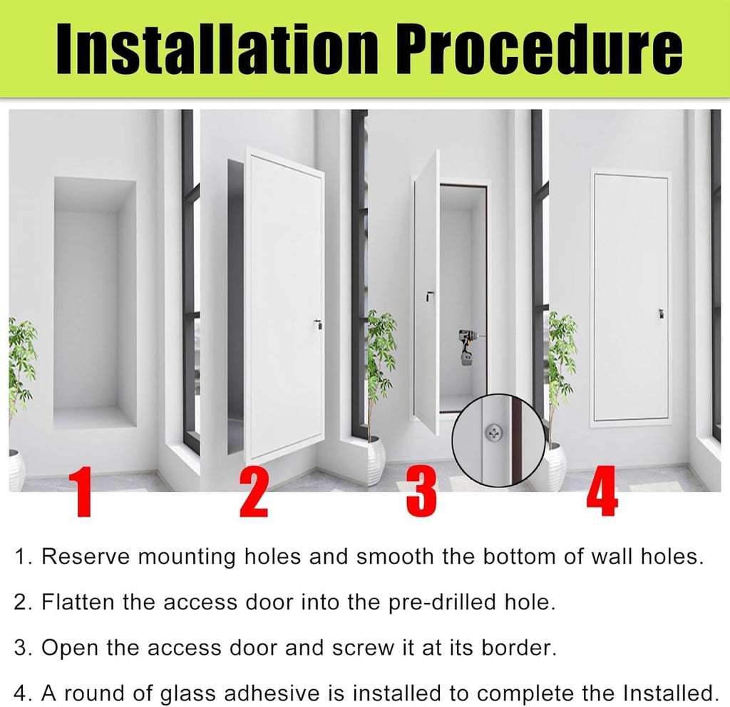 Fire Rated Attic Access Door/Wall Hatch Cover Plate, Recessed Metal Access Panels 20x20 24x28 24x36 32x48 28x32, Drywall Inspection Panel for Ceilings, Electrical, Plumbing(20'x20')