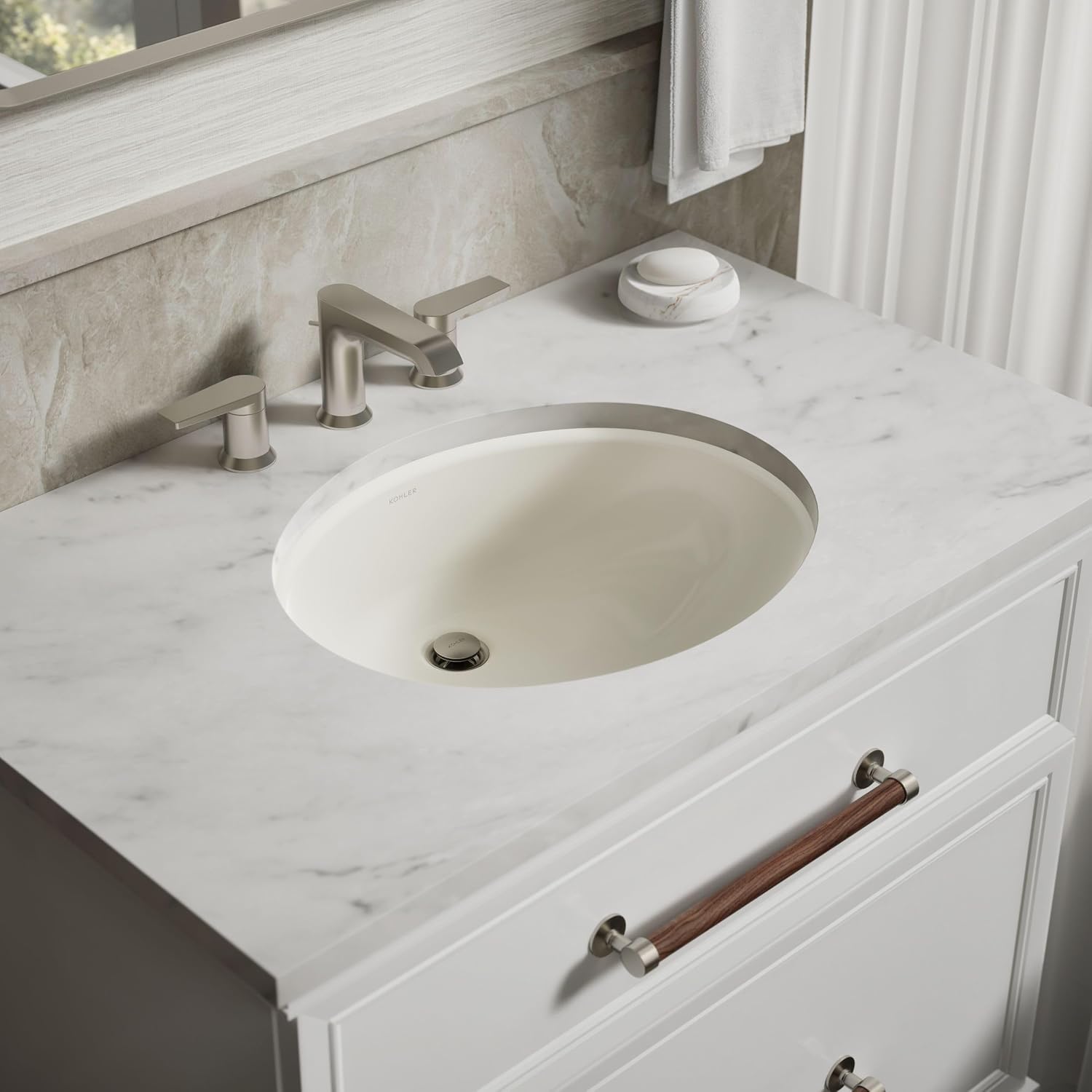 Kohler K-2210-N-96 1-Bowl Undermount Bath Sink w/Sealed Overflow Biscuit