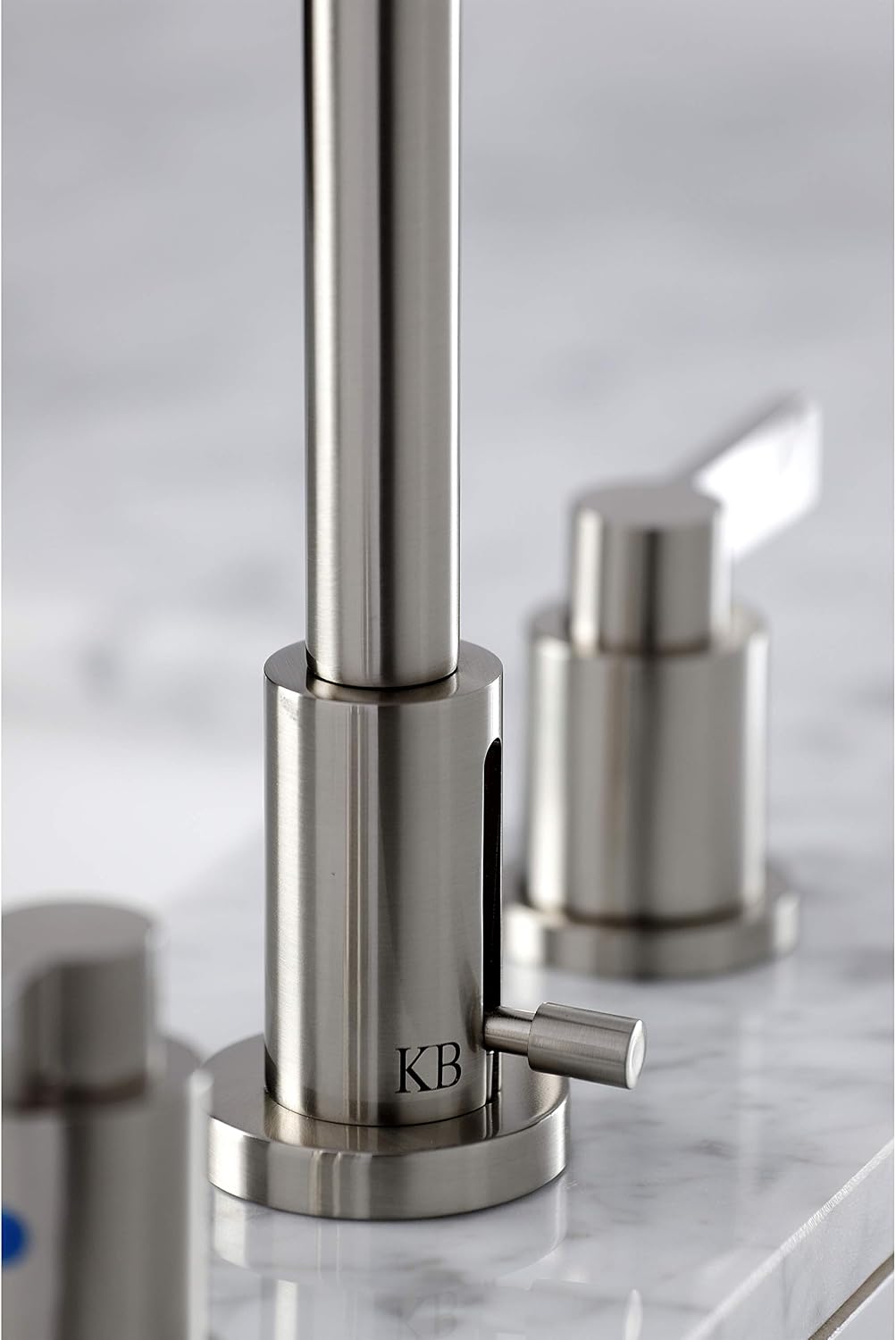 Kingston Brass FSC8938NDL NuvoFusion Widespread Bathroom Faucet with Pop-Up Drain, Brushed Nickel