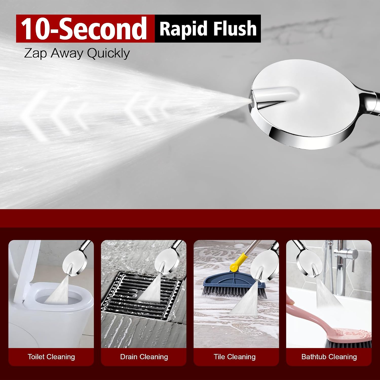 SUMERAIN Modern Shower System with 6-Spray Handheld Filtered Shower Head, Chrome Shower Faucet with Tub Spout, High Flow