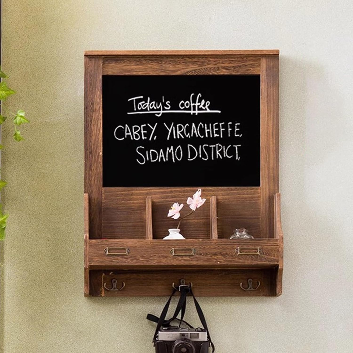 Electrical Panel Cover Vintage Electrical Panel Cover Bulletin Board, Wood Distribution Cover with Chalkboard, Breaker Box Cover with Hook & Storage Compartment(Medium)