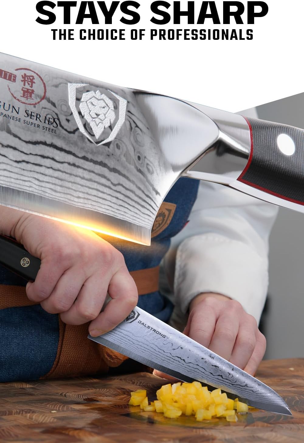 Dalstrong Chef Knife - 7 inch Blade - Shogun Series ELITE - Damascus - Japanese AUS-10V Super Steel - G10 Black Handle - Razor Sharp Kitchen Knife - Full Tang Cooking Chef's Knife - Sheath