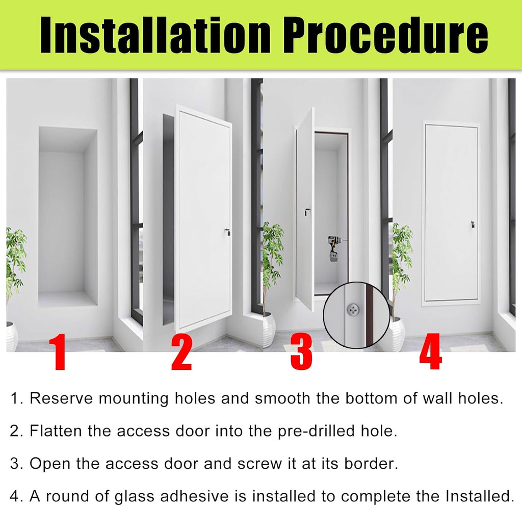 SRNSAEB Recessed Metal Access Panels 20x20 24x28 24x36 32x48 28x32, Fire Rated Attic Access Door/Wall Hatch Cover Plate, Drywall Inspection Panel for Ceilings, Electrical, Plumbing(Black,32'x36')