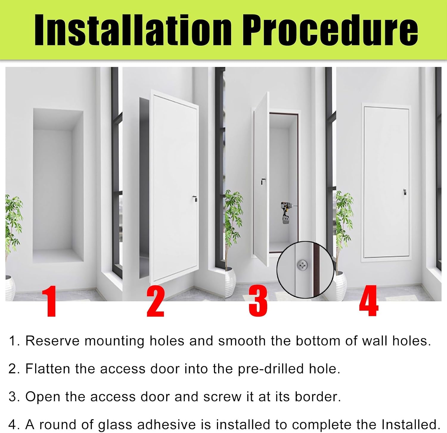 SRNSAEB Recessed Metal Access Panels 20x20 24x28 24x36 32x48 28x32, Fire Rated Attic Access Door/Wall Hatch Cover Plate, Drywall Inspection Panel for Ceilings, Electrical, Plumbing(Black,32'x36')