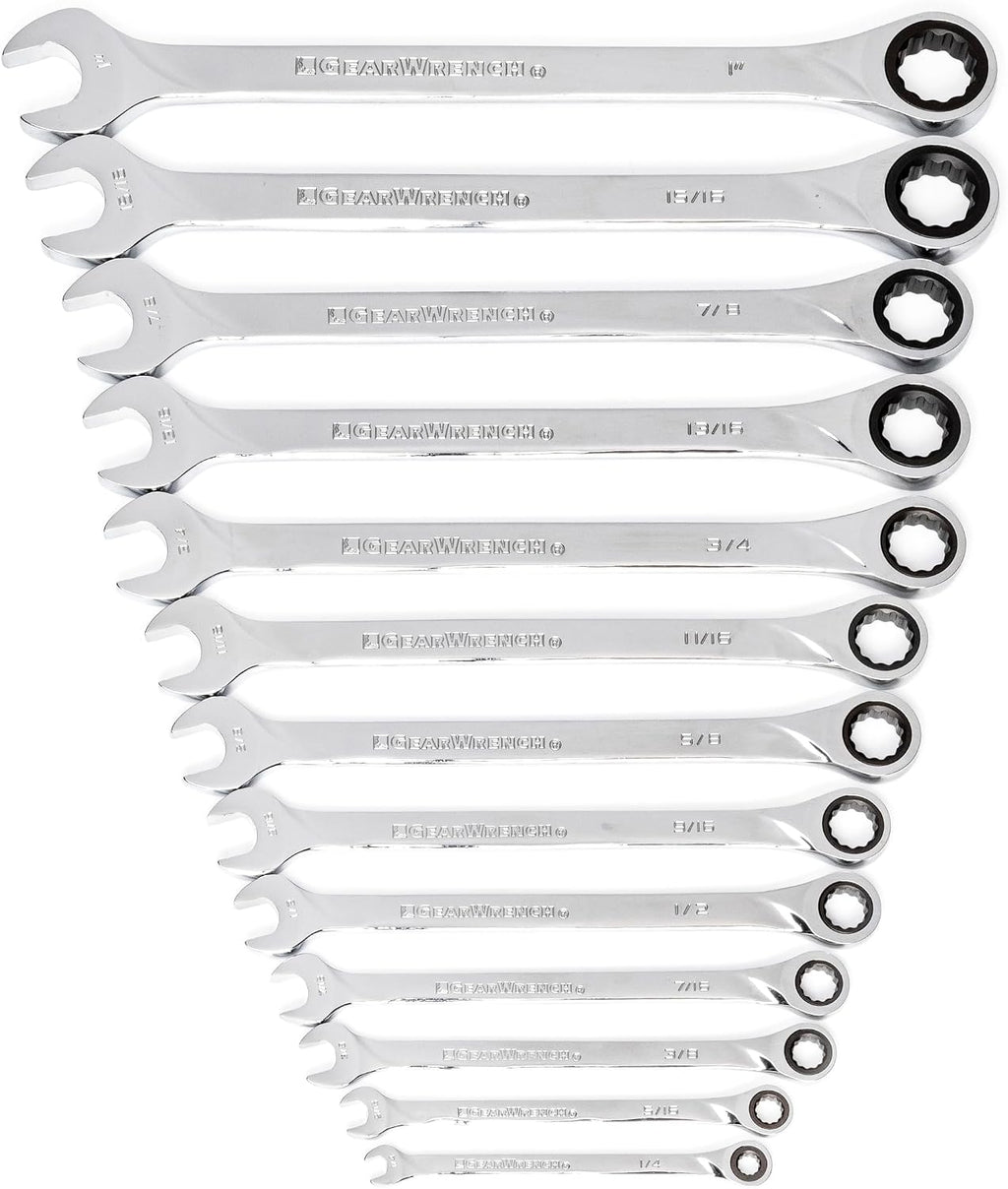GEARWRENCH XL Ratcheting Combination SAE Wrench Set 13 Pc., 12 Point - 85199