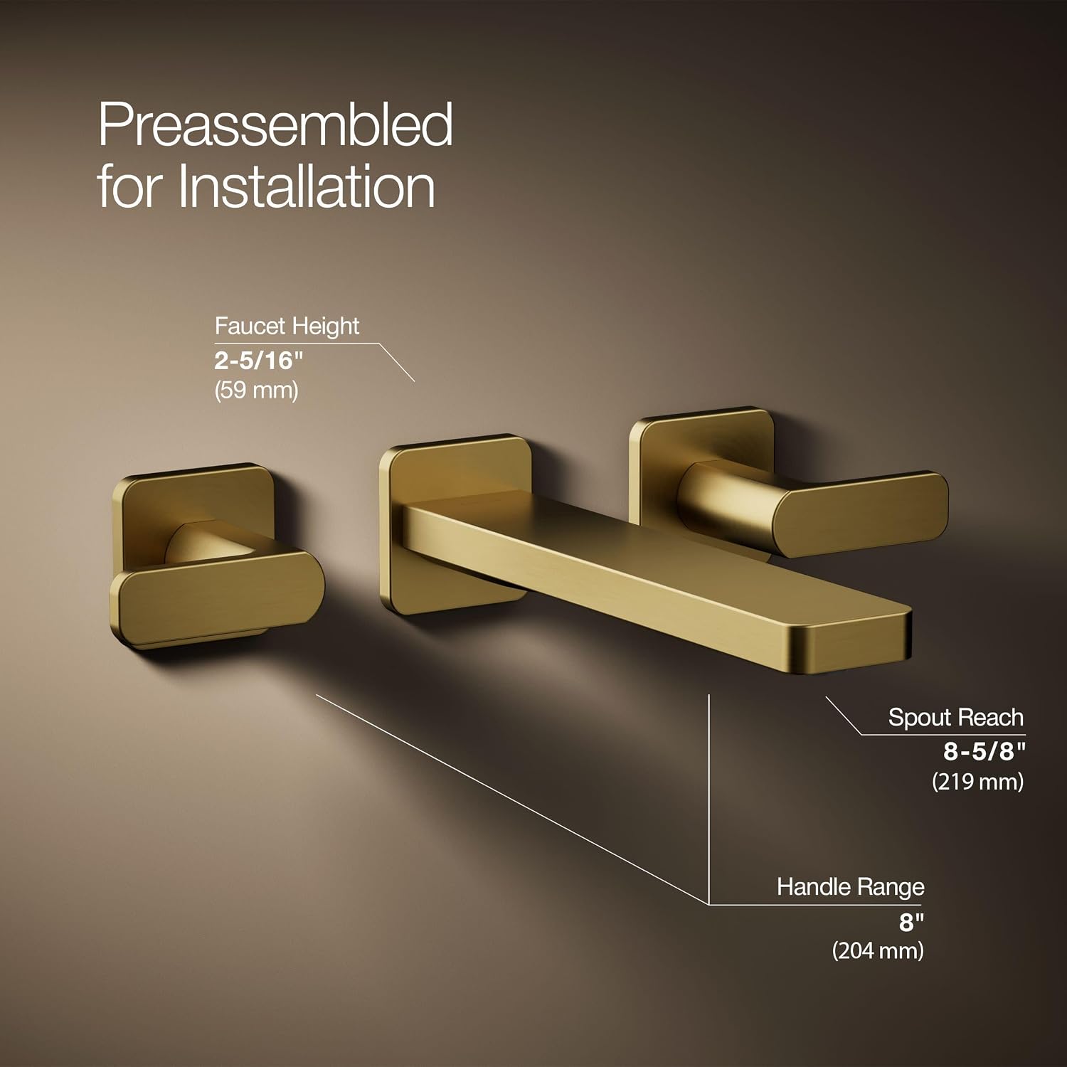 KOHLER Parallel Wall-Mount Bathroom Sink Faucet Trim