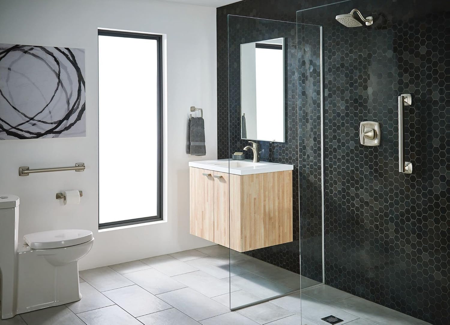 Moen YG5124ORB Bathroom Safety 24-Inch Stainless Steel Transitional Bathroom Grab Bar, Oil-Rubbed Bronze