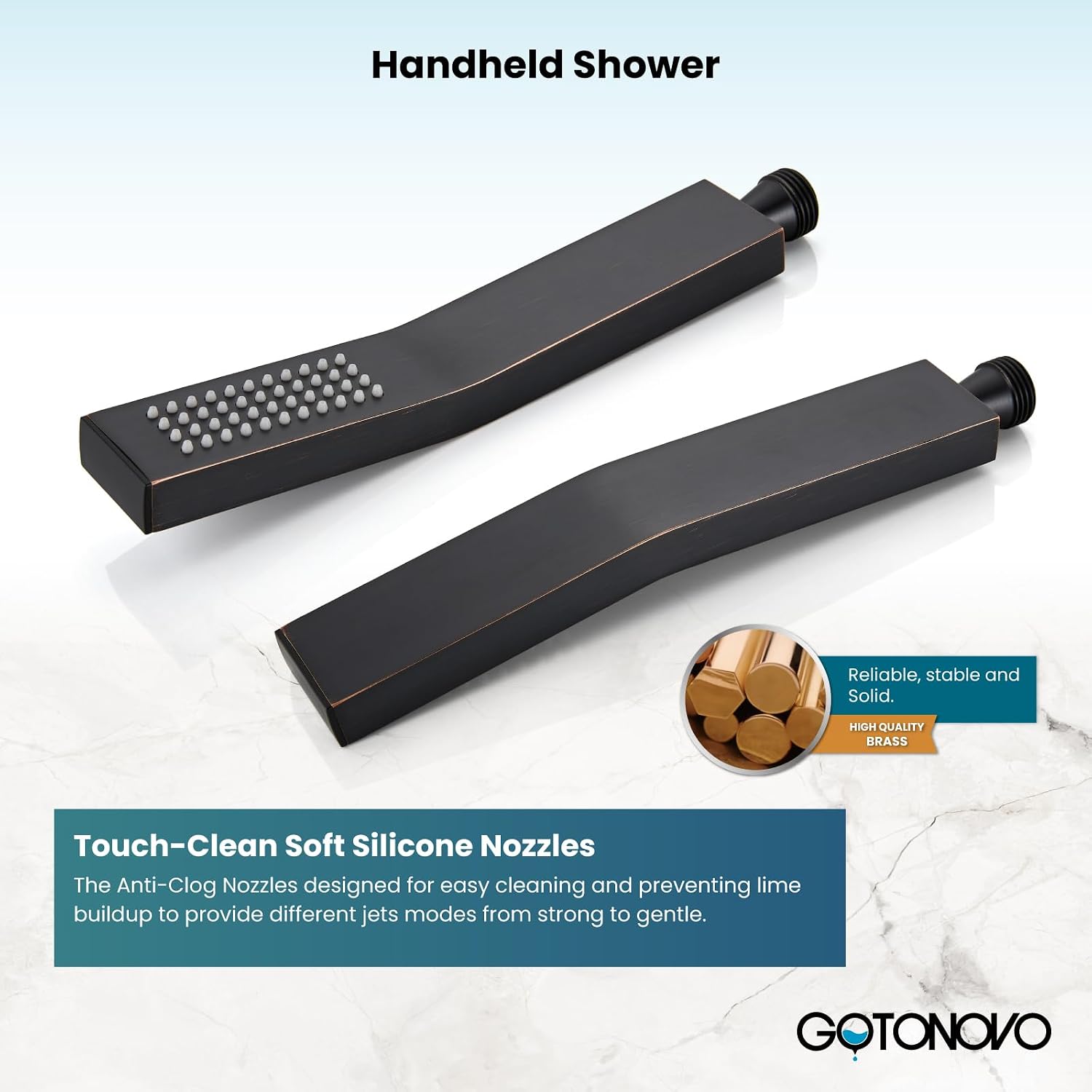 gotonovo Rainfall Bathroom Shower System Rain Shower Head and Handle Set Wall Mounted Shower Complete Combo Solid Brass Pressure Balancing Shower Mixer Valve 16 Inch Oil Rubbed Bronze