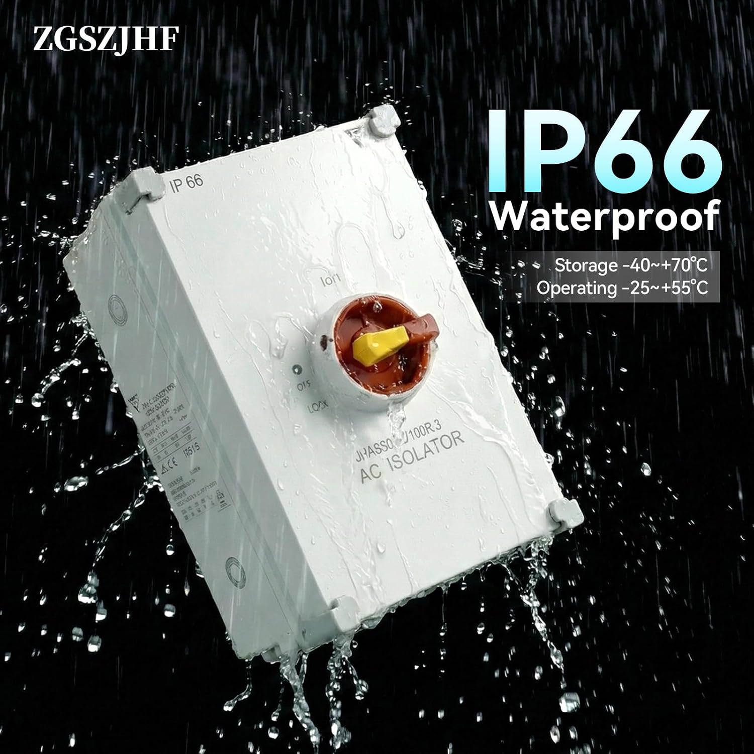UL Listed 100 Amp AC Disconnect Switch 3-Pole 800VAC IP66 Waterproof PV Isolation 100A Service Disconnect Box Outdoor 3-Ways 100A Heavy Duty Safety Switch