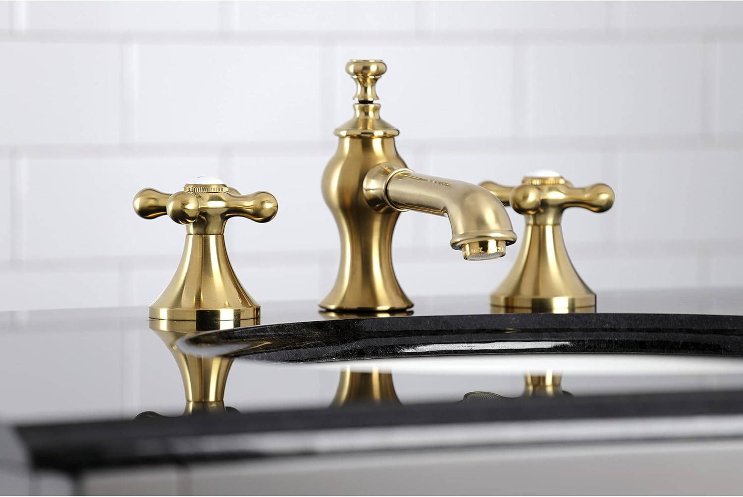 Kingston Brass KC7067AX Vintage 8 in. Widespread Bathroom Faucet, Brushed Brass