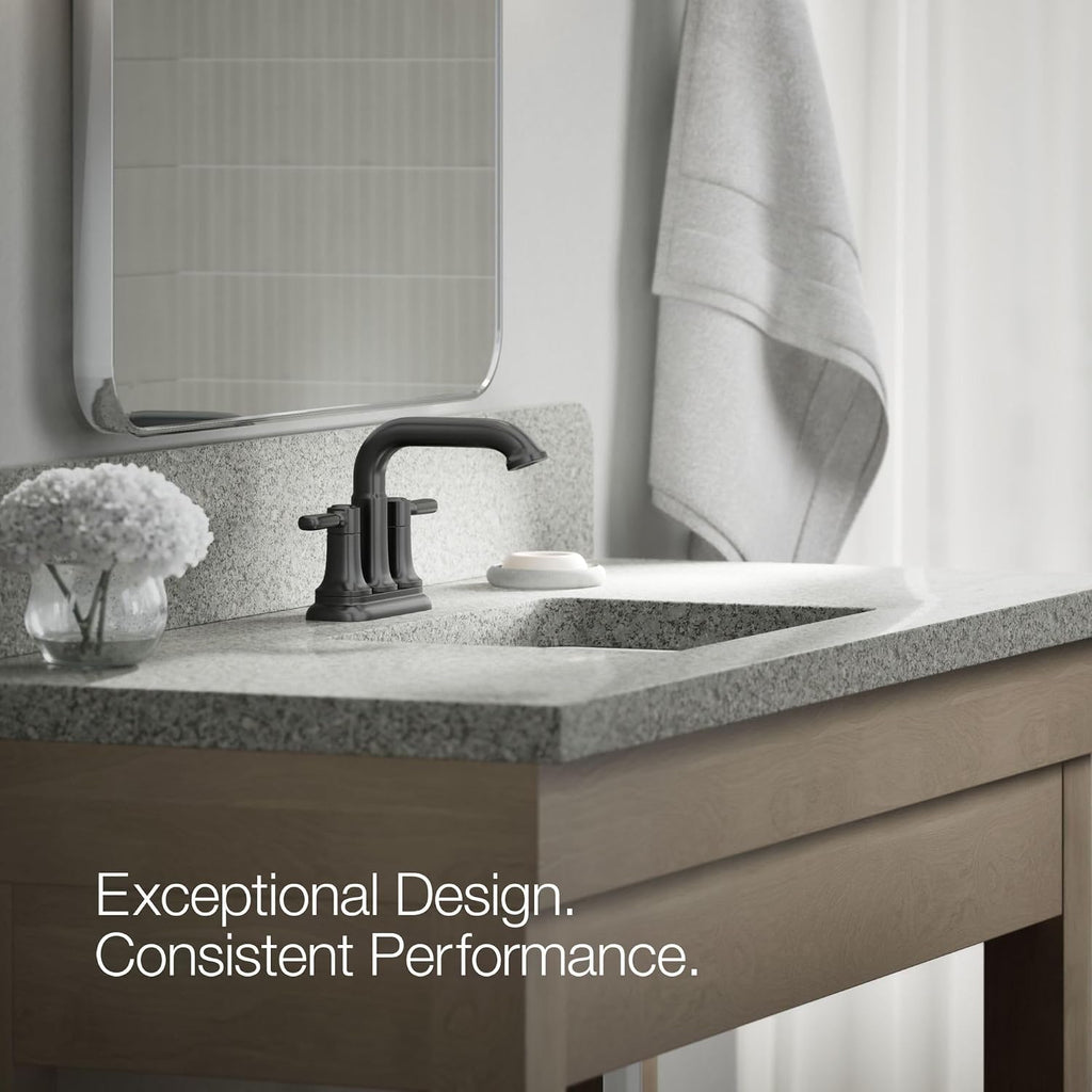 Kohler R33043-4D-BL Ealing® Centerset Bathroom Sink Faucet, 1.2 gpm, Matte Black