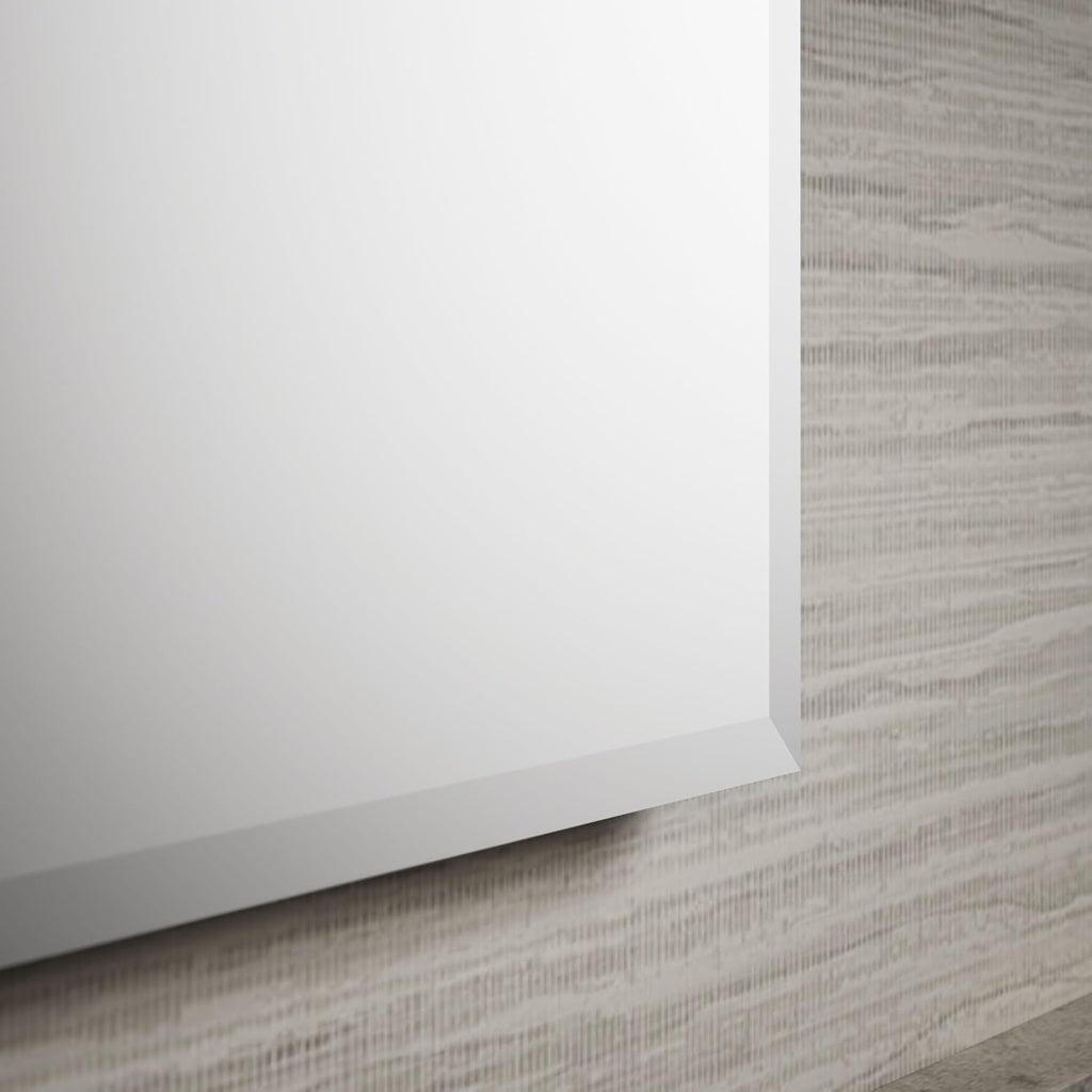 Kohler CB-CLR1620FS Frameless Bathroom Mirror Medicine Cabinet, Single Door, Rectangular Beveled Edge Frame, Bathroom Cabinet Mirror, Adjustable Shelves, 16 in. W x 20 in. H