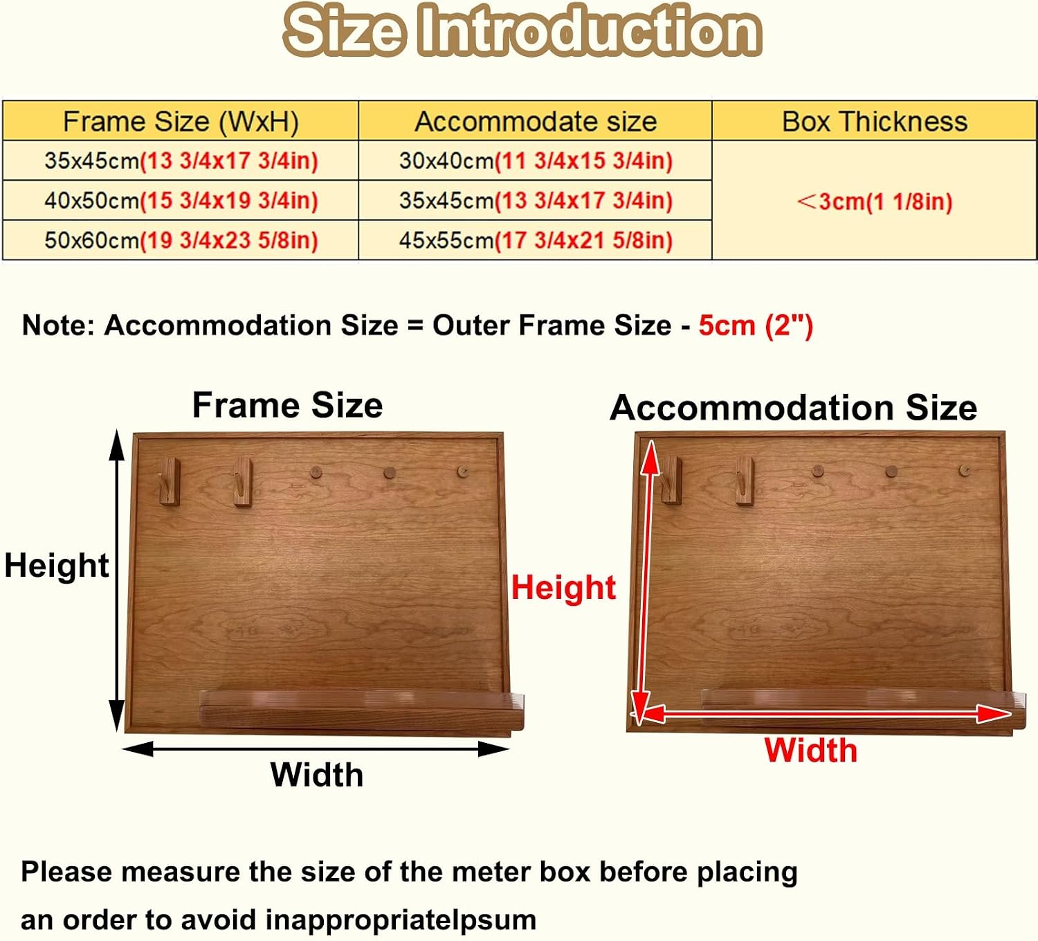 Wooden Meter Box Cover Indoor, Magnetic Circuit Breaker Box Cover for Decorative Wall, Shelf Electrical Panel Cover for Consumer Distribution Box(Walnut,40x50cm(15 3/4x19 3/4'))