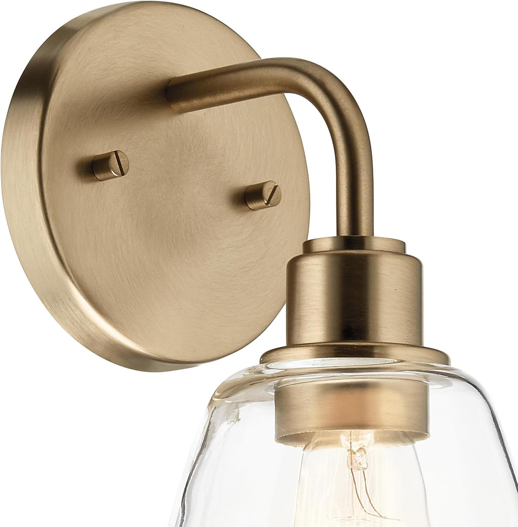 Kichler Meller 11.25 Inch Wall Light, 1 Light Exterior Wall Sconce in Champagne Bronze, (11.25' H x 5.5' W), 5100CPZ