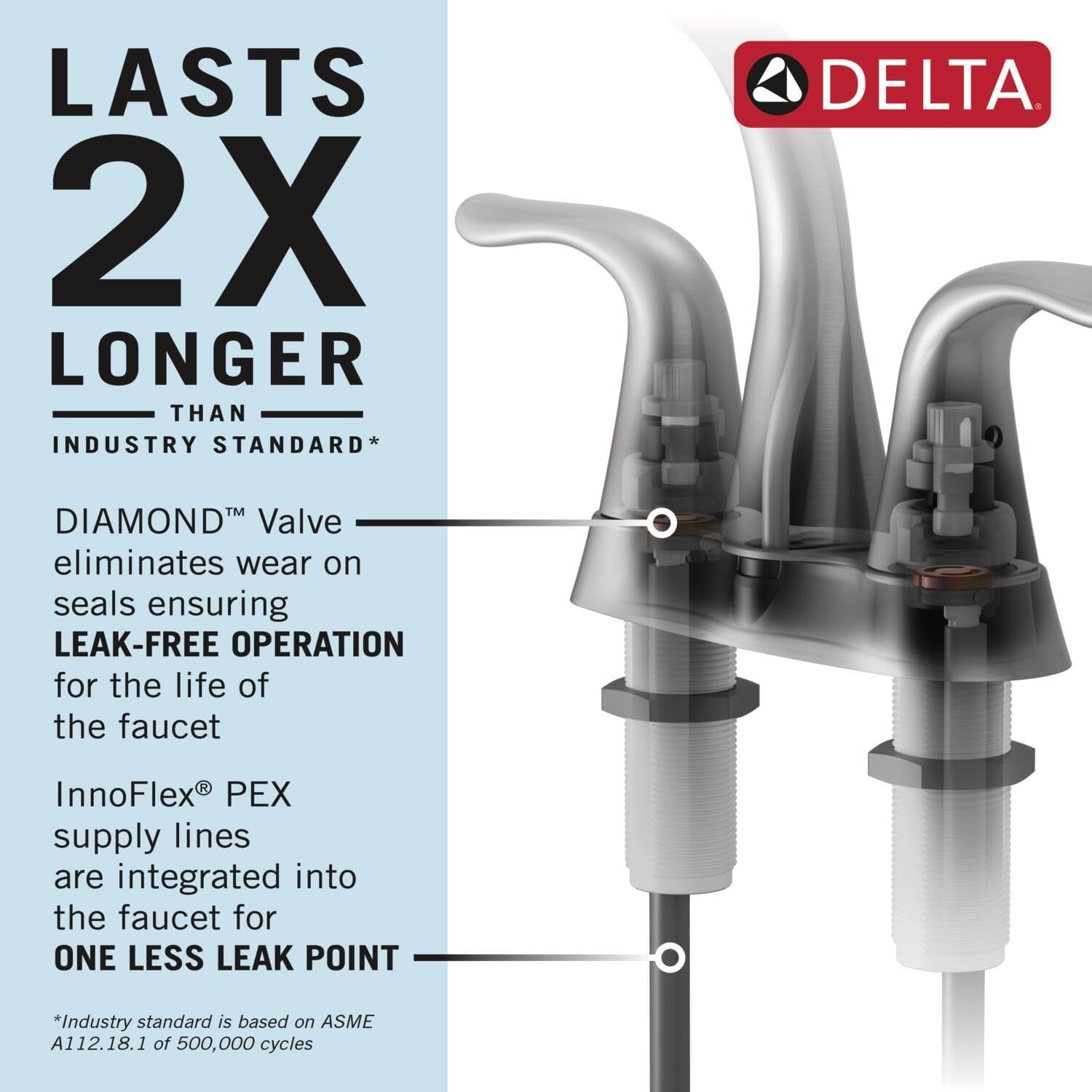 Delta Trinsic High Arc Centerset Bathroom Faucet, Polished Nickel 3-Hole Bathroom Sink Faucet, Metal Push-Pop Drain Assembly, Polished Nickel 2559-PNMPU-DST