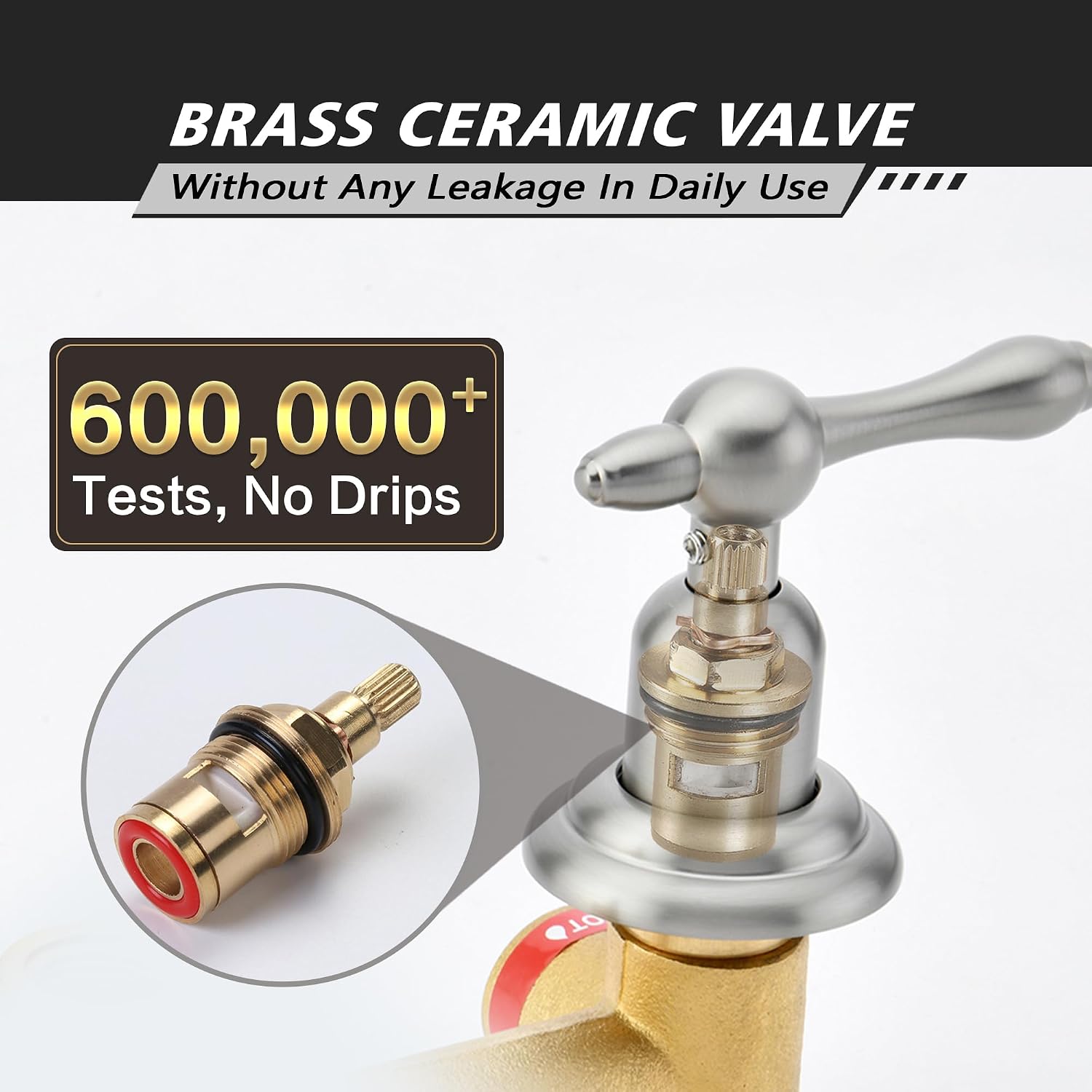 SUMERAIN Brushed Nickel Wall Mount Bathtub Faucet with Handheld Sprayer Traditional Tub Filler with Rough-in Valve