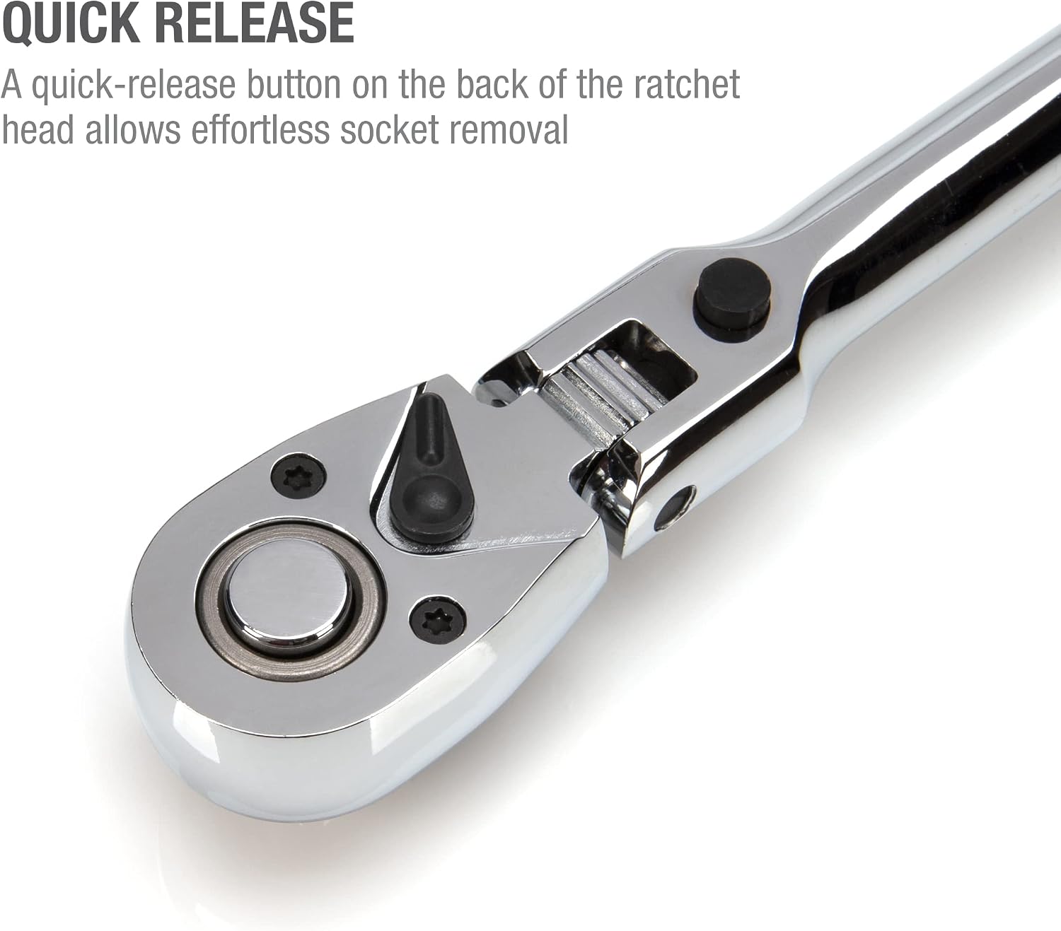 Steelman 180-Degree Locking Flex Head Ratchet Set, 72-Tooth, Reversible, Quick-Release, Long Handle, 3-Piece