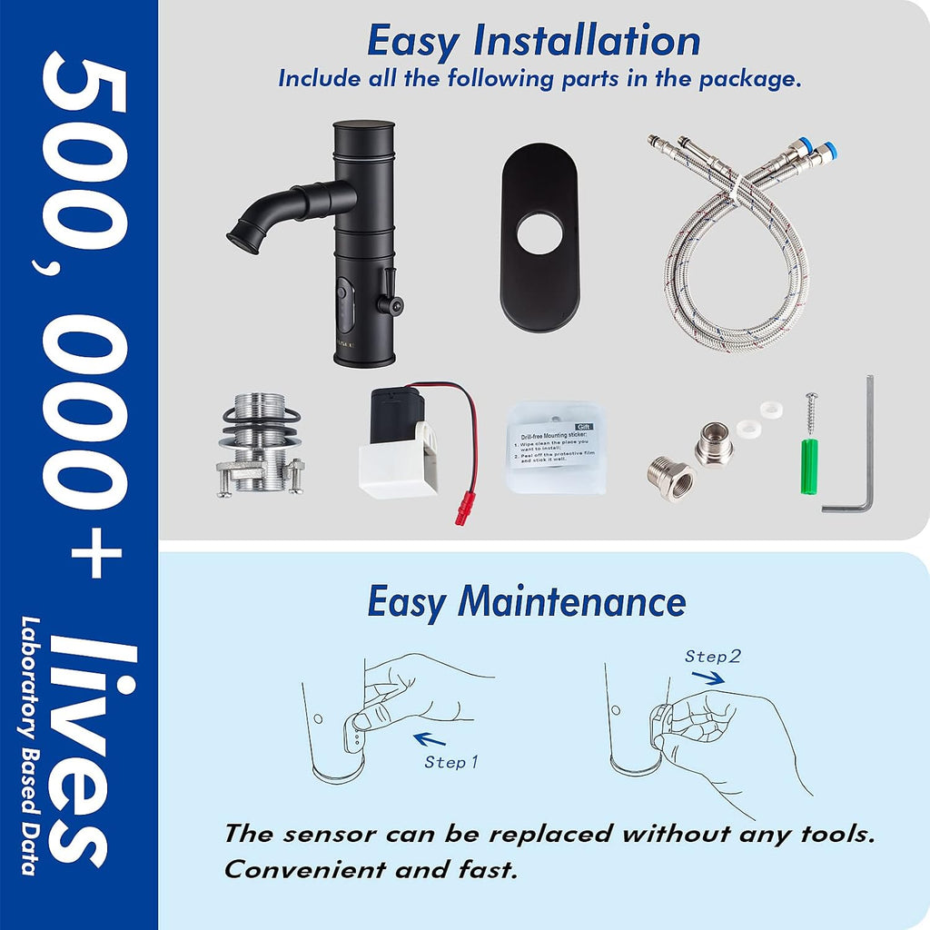 Black Bathroom Faucet, Matte Black Bathroom Sink Faucet, TS-5501M