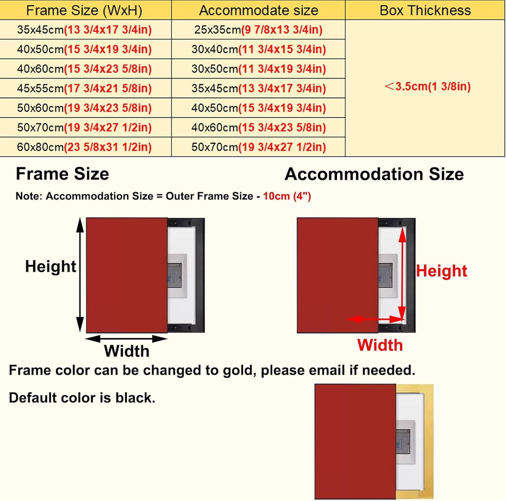 Vertical Breaker Box Cover for Decorative Electrical Panel, Indoor Fuse Box Cover for Wall Artative, Hide Meter Electric Cover with Sliding Design(Green,40x50cm(15 3/4x19 3/4'))