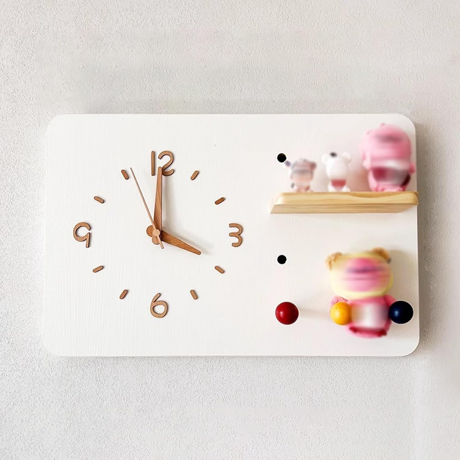 Electrical Panel Cover Solid Wood Circuit Breaker Box Cover Household, Electrical Panel Cover with Clock & Hook, Creative Power Distribution Box Protective Lid(White,W40 x L50 cm (15.8 x 19.7 in))