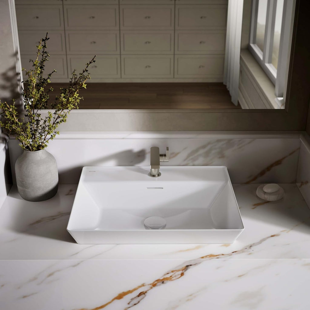 KOHLER Brazn Rectangle Vessel Bathroom Sink