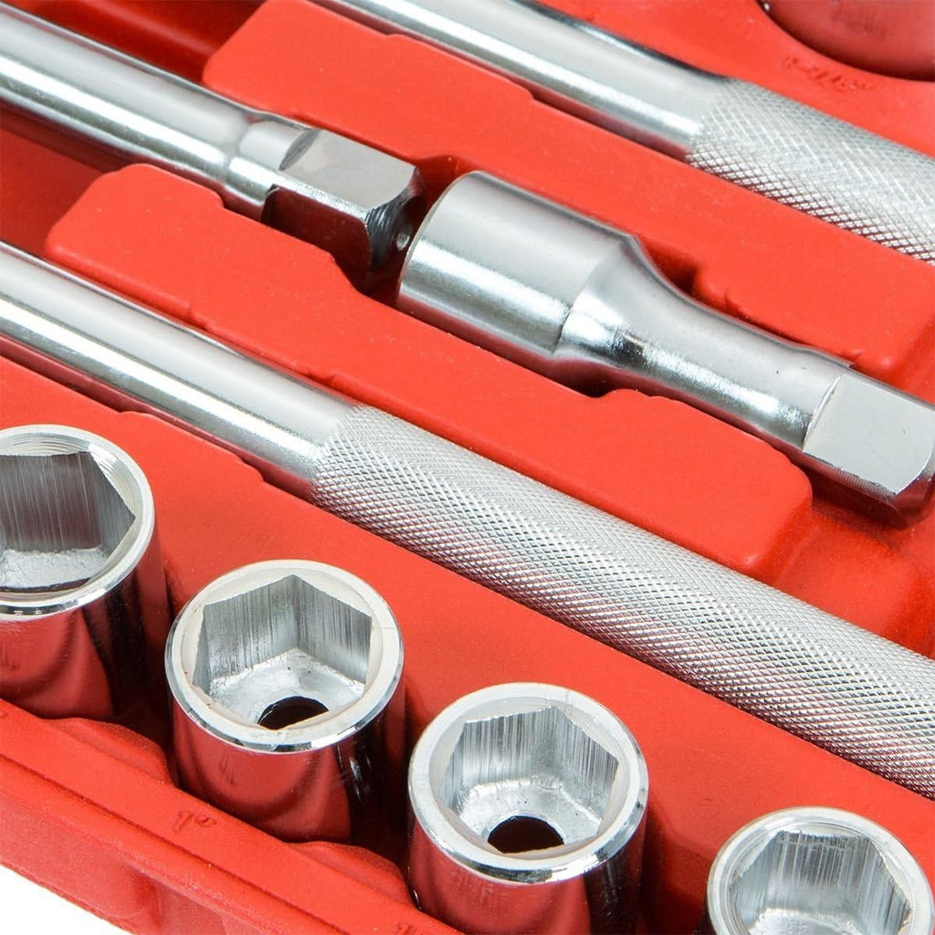 Stark USA 21-Pieces Socket Set 3/4-Inch Drive Wrench 6-Points Socket Ratchet Extension Bar SAE Size (7/8''-2') Flex Head Ratchet Auto Repair And Home Maintenance