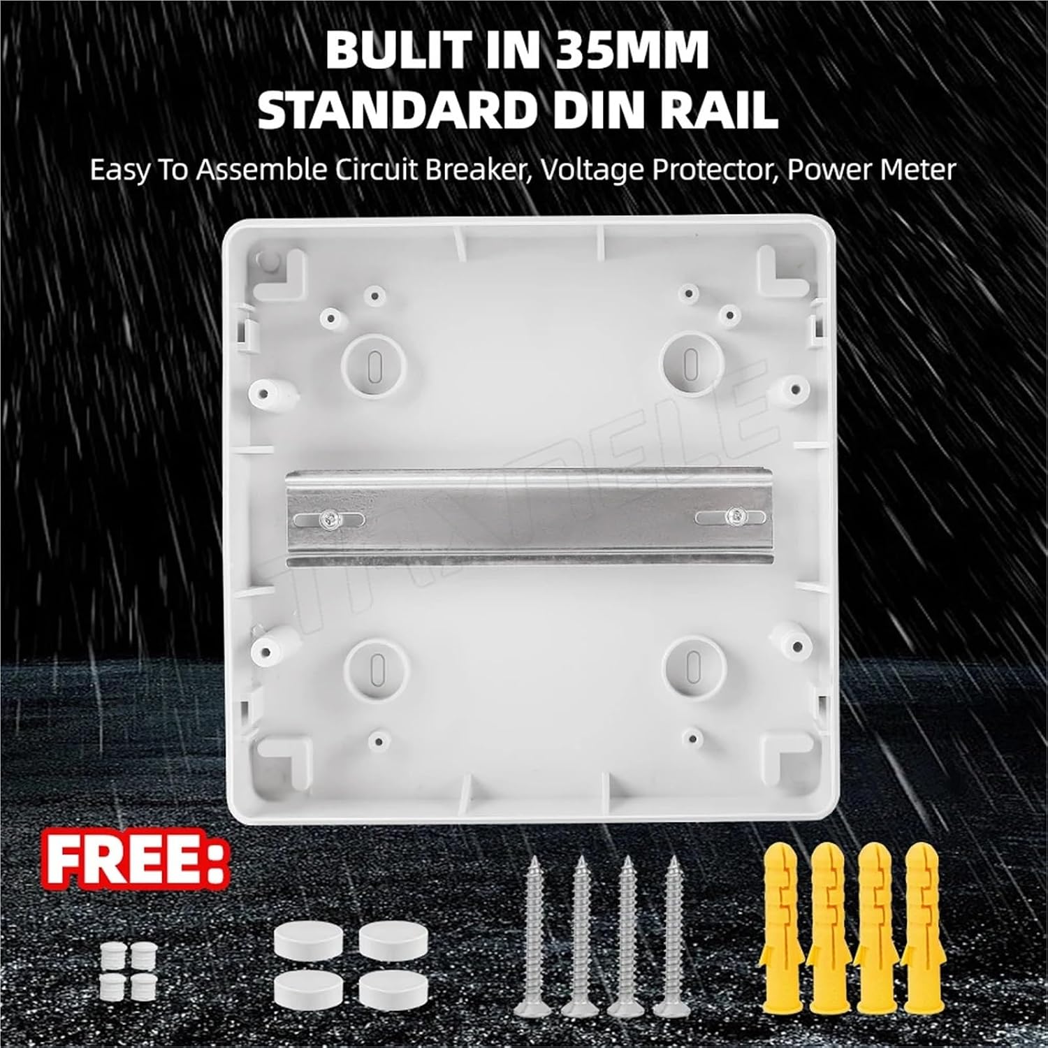 IP65 Outdoor Waterproof Electrical Distribution Box 4 8 12 18 24 Ways MCB Switch Meter Timer PC Plastic Junction Wire(24 Ways)