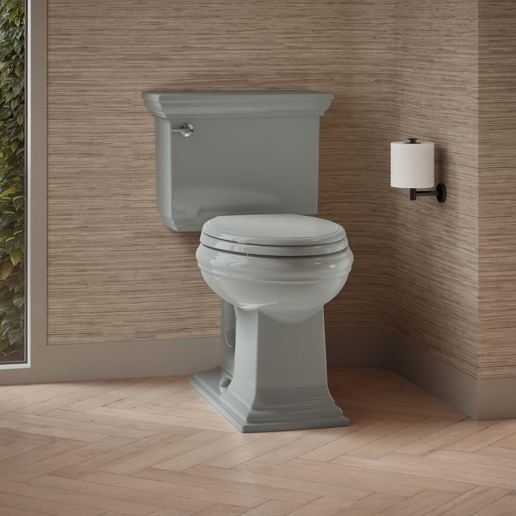 KOHLER Memoirs® Stately Two-piece elongated toilet, 1.28 gpf, Ice Grey