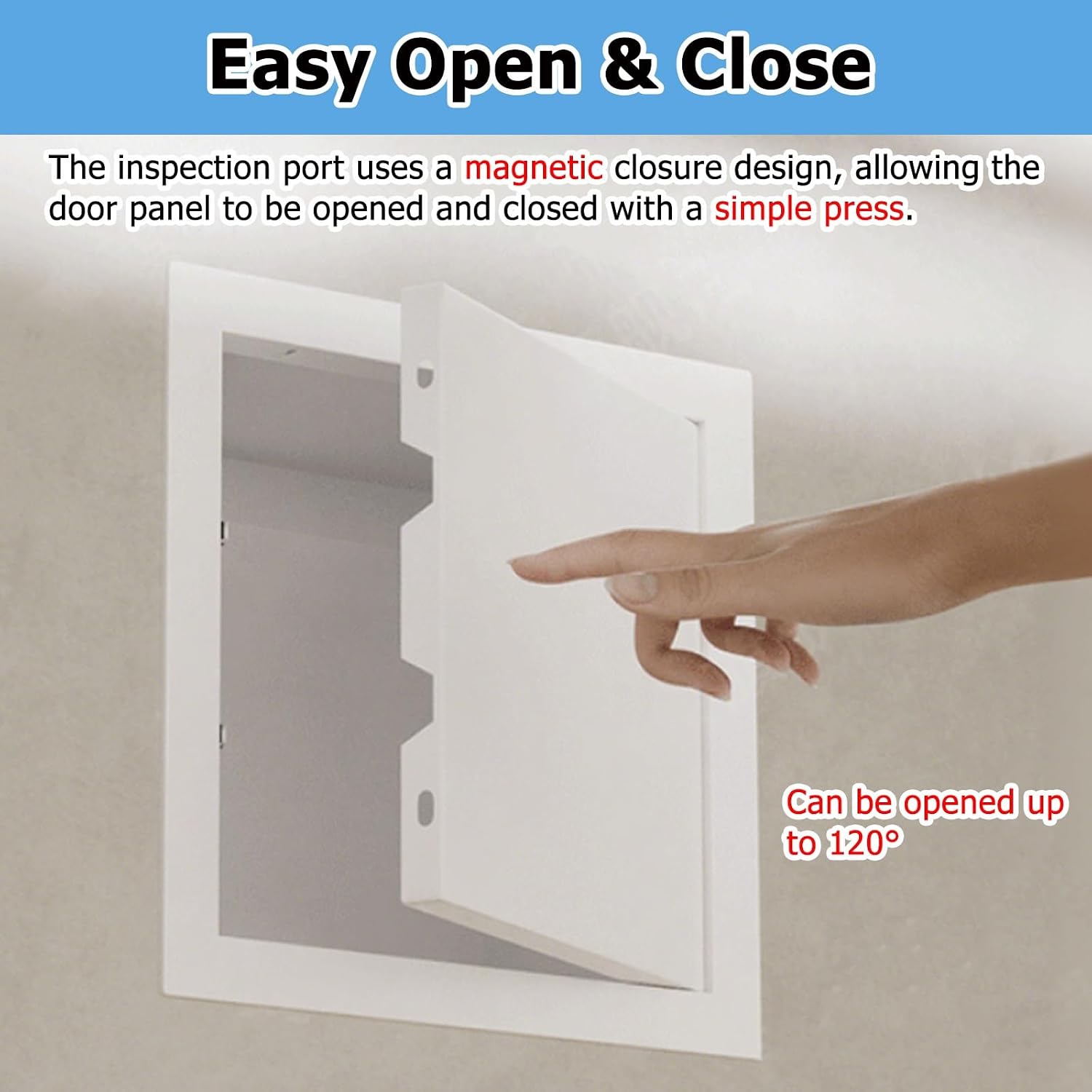 0.5 0.7 0.8 1 1.3 1.5 1.6 1.8 2ft Square Metal Access Door with 4 Screws, Plumbing Access Panel for Drywall, Small Plumbing Electrical Wall Hole Cover(Black,40x60cm/15.7x23.6inch)