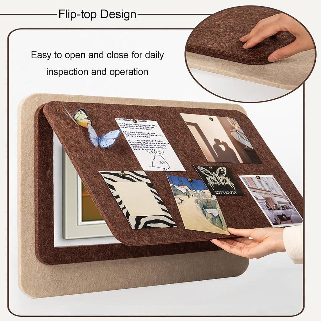 Wall Mounted Electrical Panel Cover, Decorative Meter Fuse Box Cover, Felt Board Panel Protective Lid, Flip-Up Design, Wide Range of Applications(Red,58 * 75cm/22.8 * 29.5in)