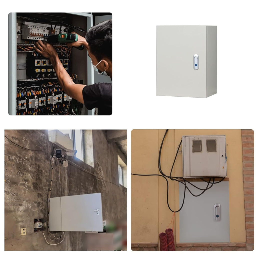 Steel Electrical Junction Box, Moisture Proof Metal Electrical Box with Safety Lock, Sleek Wall-Mounted Distribution Enclosure, Perfect for Home Renovation & Daily Use(50x40x25cm)