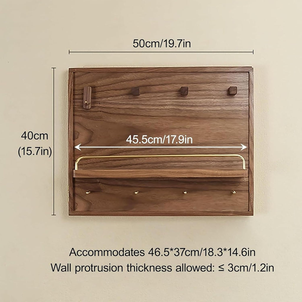 Electrical Panel Cover Decorative Wall Mounted Breaker Box Cover Wood Hidden Fuse Box Covers with Shelf Hooks, Left-Opening Flip Cover Meter Box for Home(50X40cm/19.7x15.7in(LxH))
